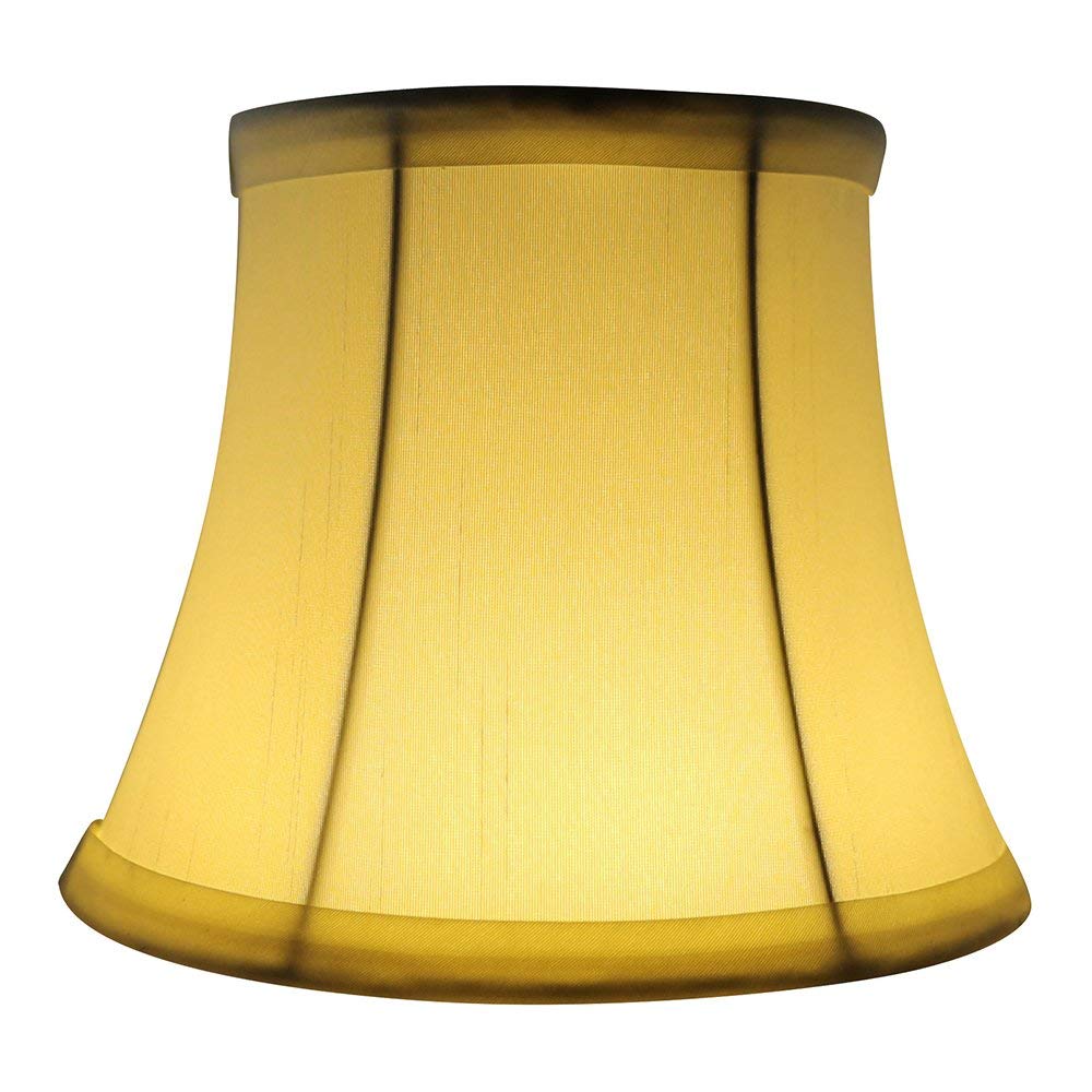 MERIVILLE Faux Silk Chandelier Lamp Shades - Softback Bell, Clip-On Fitter for Candelabra Bulbs, Set of 6, 4in x 6in x 5in,