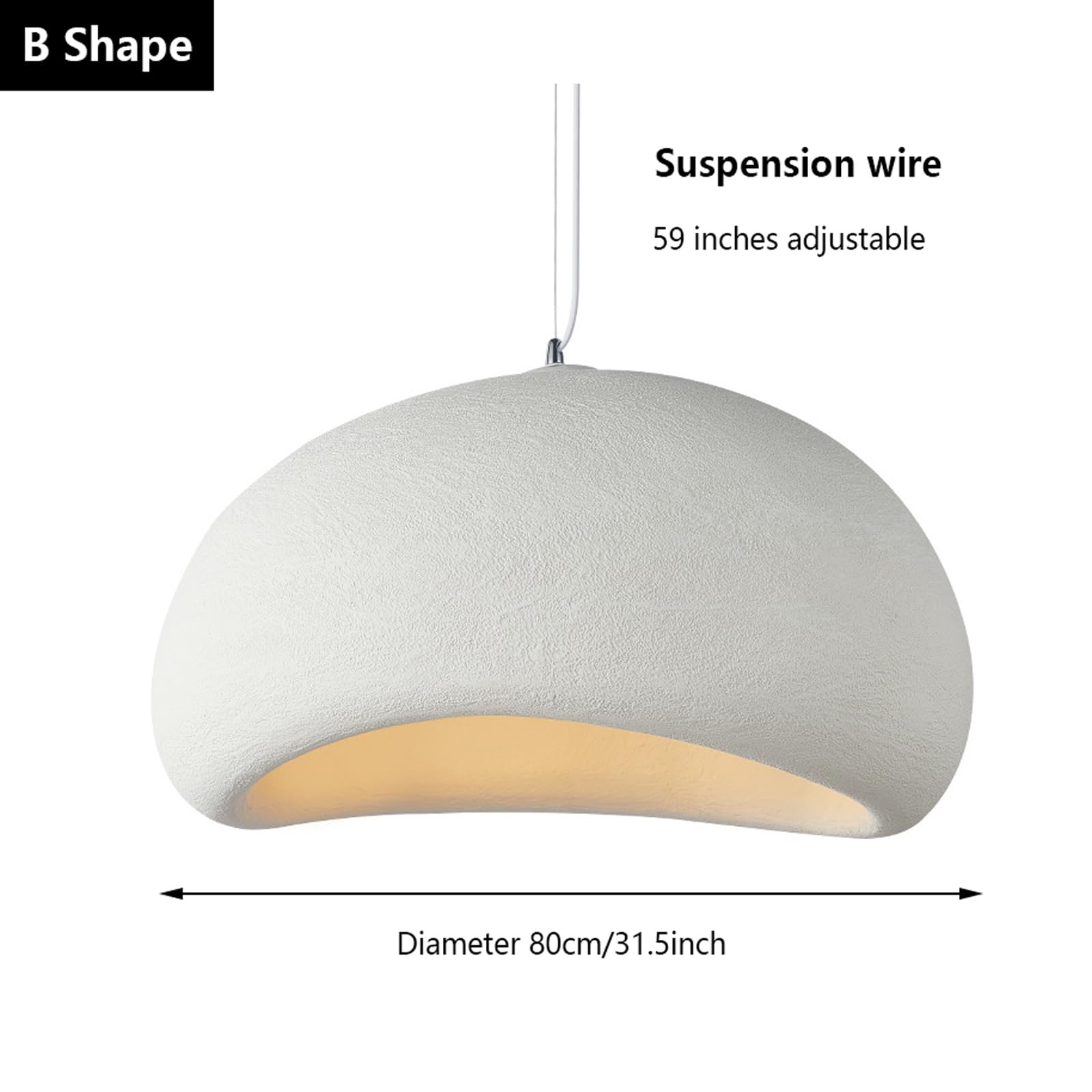 Jaymp 80Cm Modern Pendant Light For Dining Room Kitchen Island Light Restaurant Hanging Lamp E26 Base Japanese Wabi-Sabi Style B