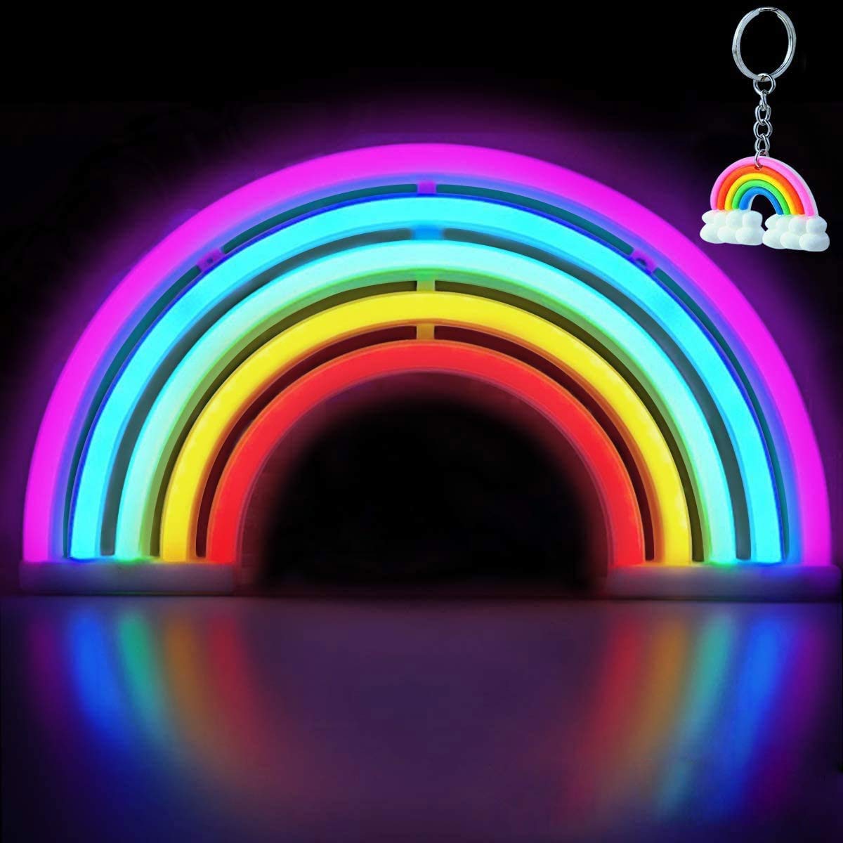XIYUNTE Rainbow Neon Light - USB LED Wall Decor, 11.8x6.49x1 inches, Plastic, Model VC121-Rainbow-GM