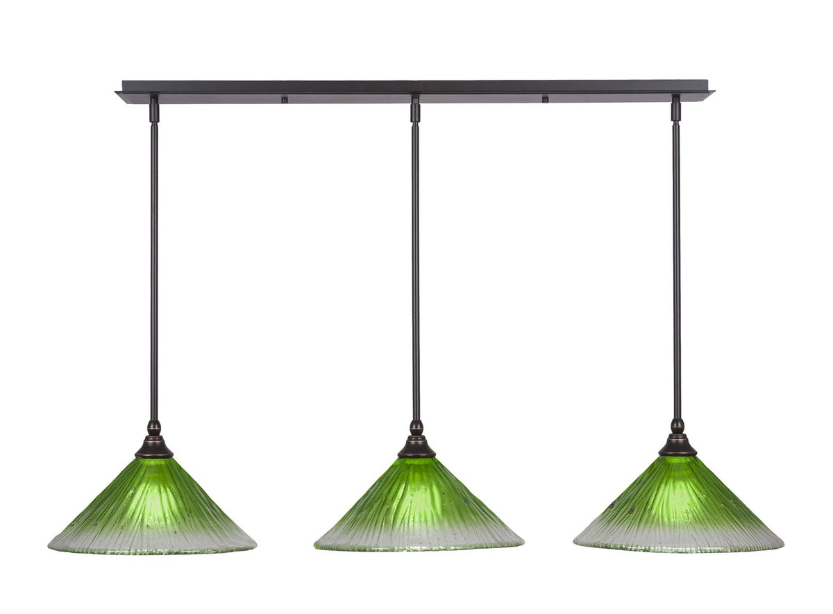 Toltec Lighting 3 Light Linear Pendalier In Dark Granite (36-Dg-447)