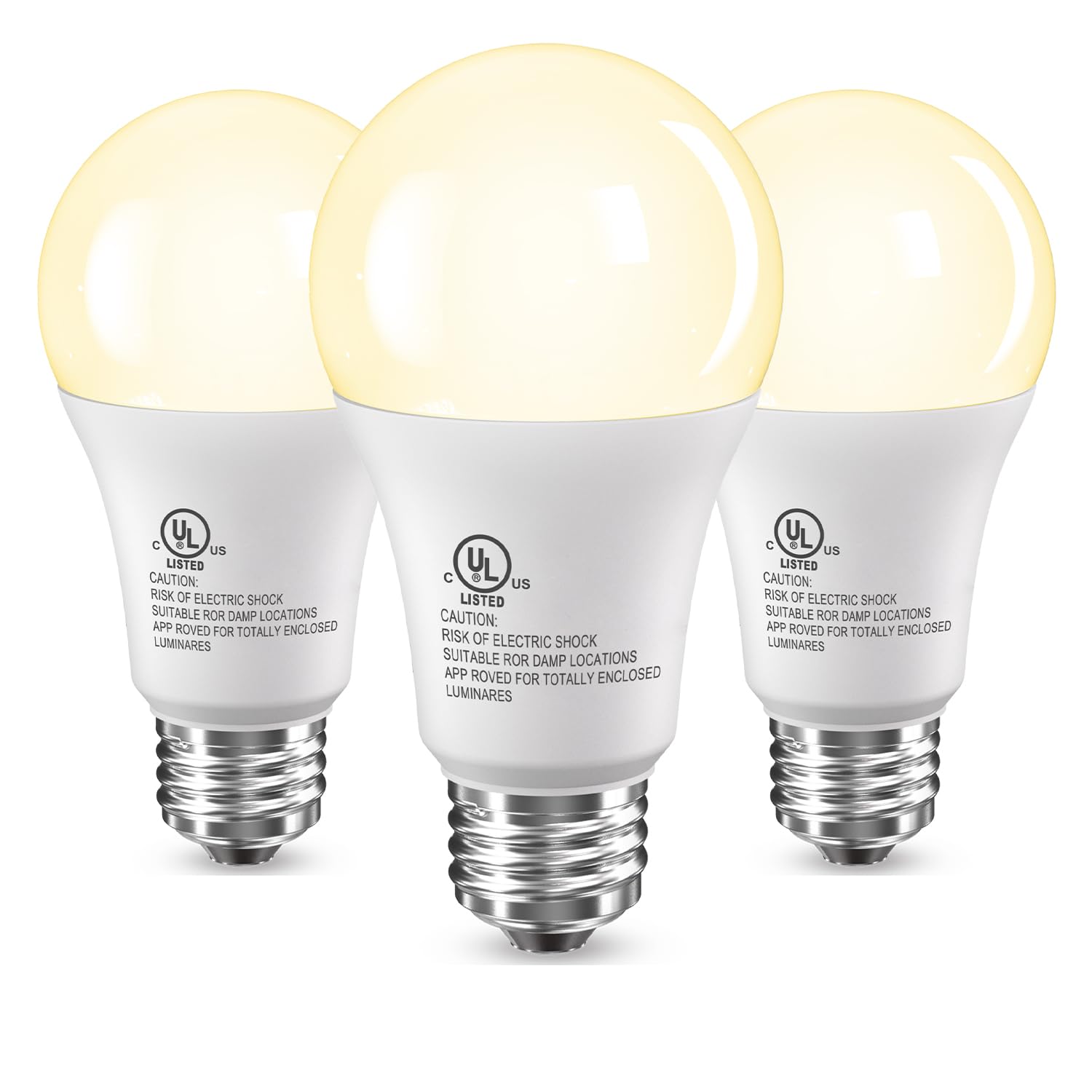 A19 Led Light Bulbs, 100 Watt Equivalent, 15W Soft Warm White 2700K, 1500 Lumens, E26 Standard Base, No Flicker Energy Saving La