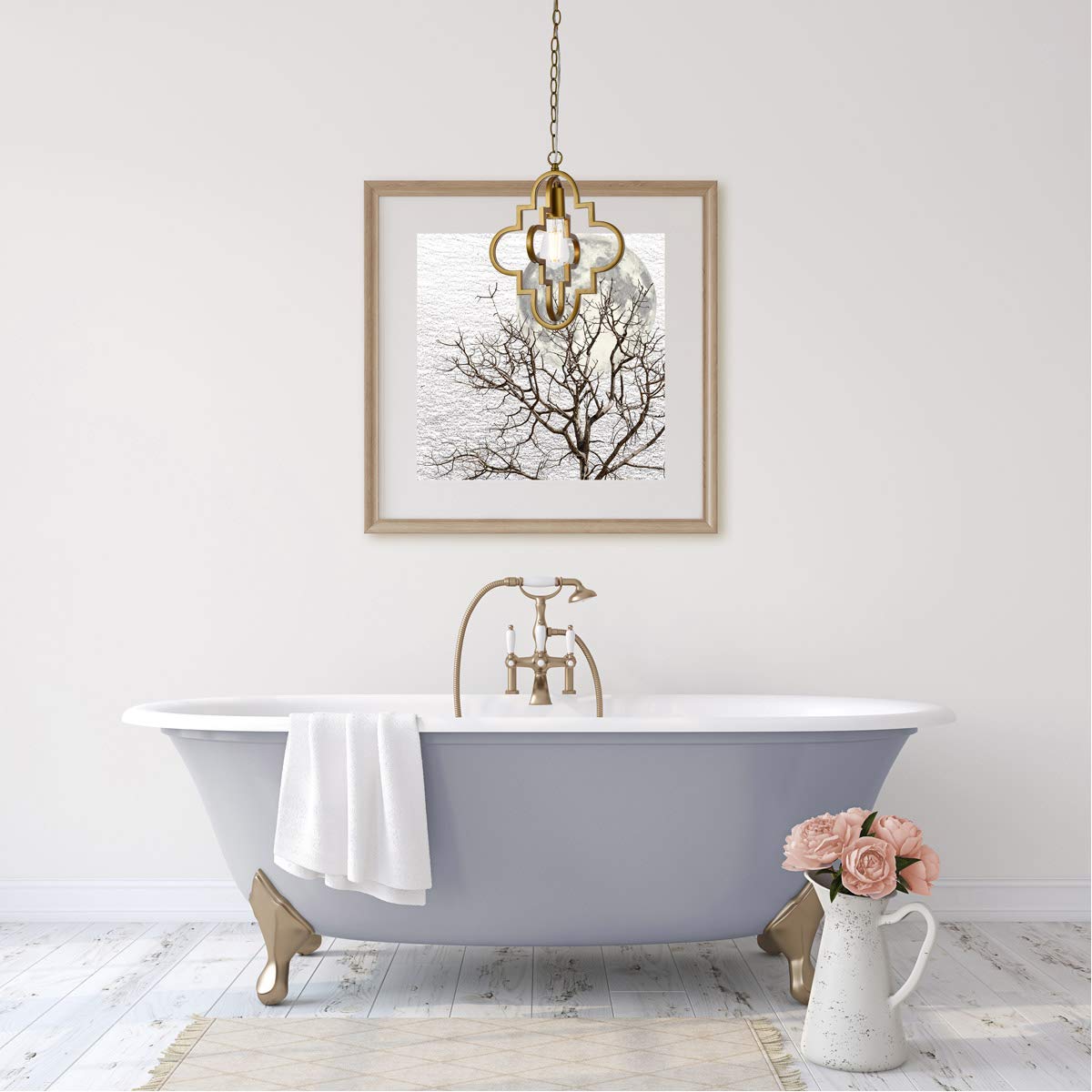 Living District Indoor Modern Home Decorative Bright Ceiling Sandara 1 Light Pendant in Brass