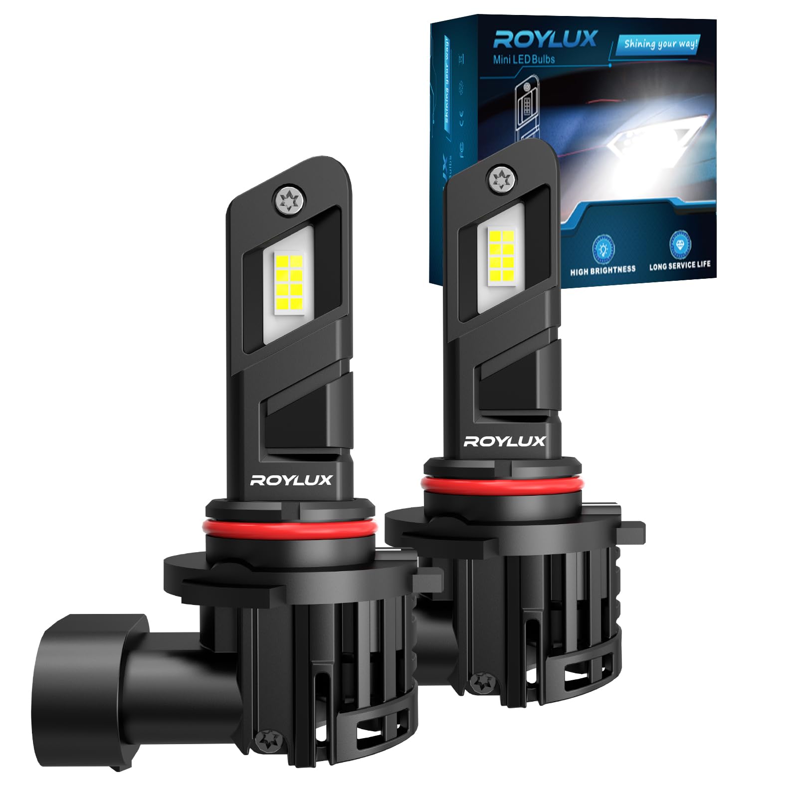 ROYLUX HB-3 9005 Fog Bulbs, 20000LM Bright 6000K Cool White, Pack of 2