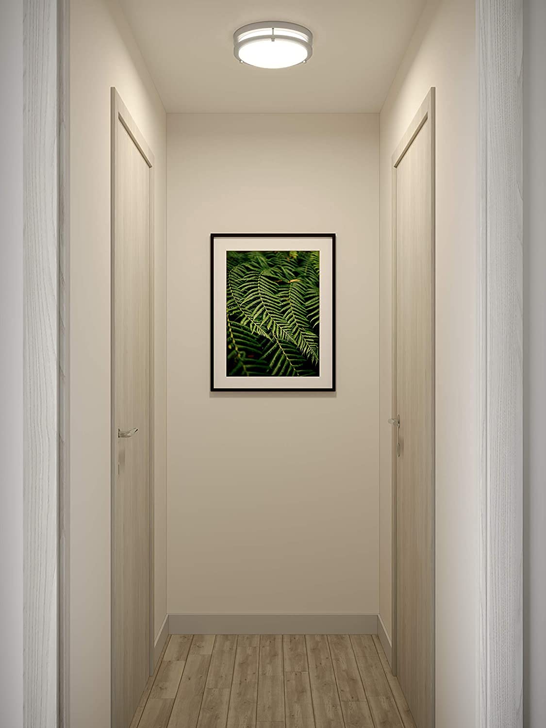 Good Earth Lighting Jordan 14-Inch Led Flush Mount - Satin Nickel, Dimmable, 1700 Lumen, 3000K, 50,000 Hour Rated Lamp Life