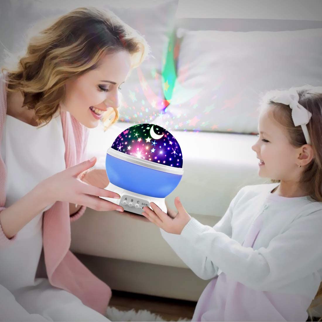 Mokoqi Star Projector  Night Light Lamp Fun Birthday Gifts For 1-4-6-14 Year Old Girls And Boys Kids Bedroom Decor -Blue