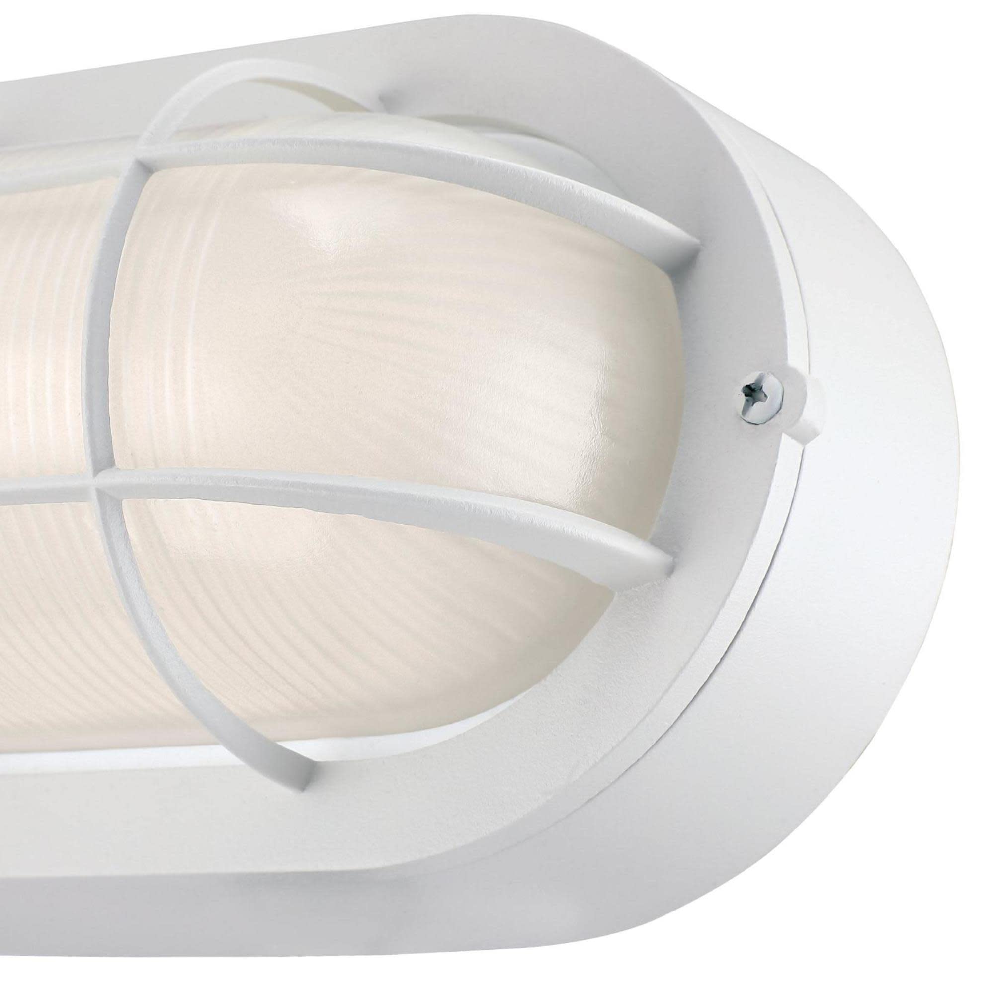 Westinghouse 6113600 Traditional One-Light Dimmable Led Outdoor Wall Light, Textured White Finish, White Glass