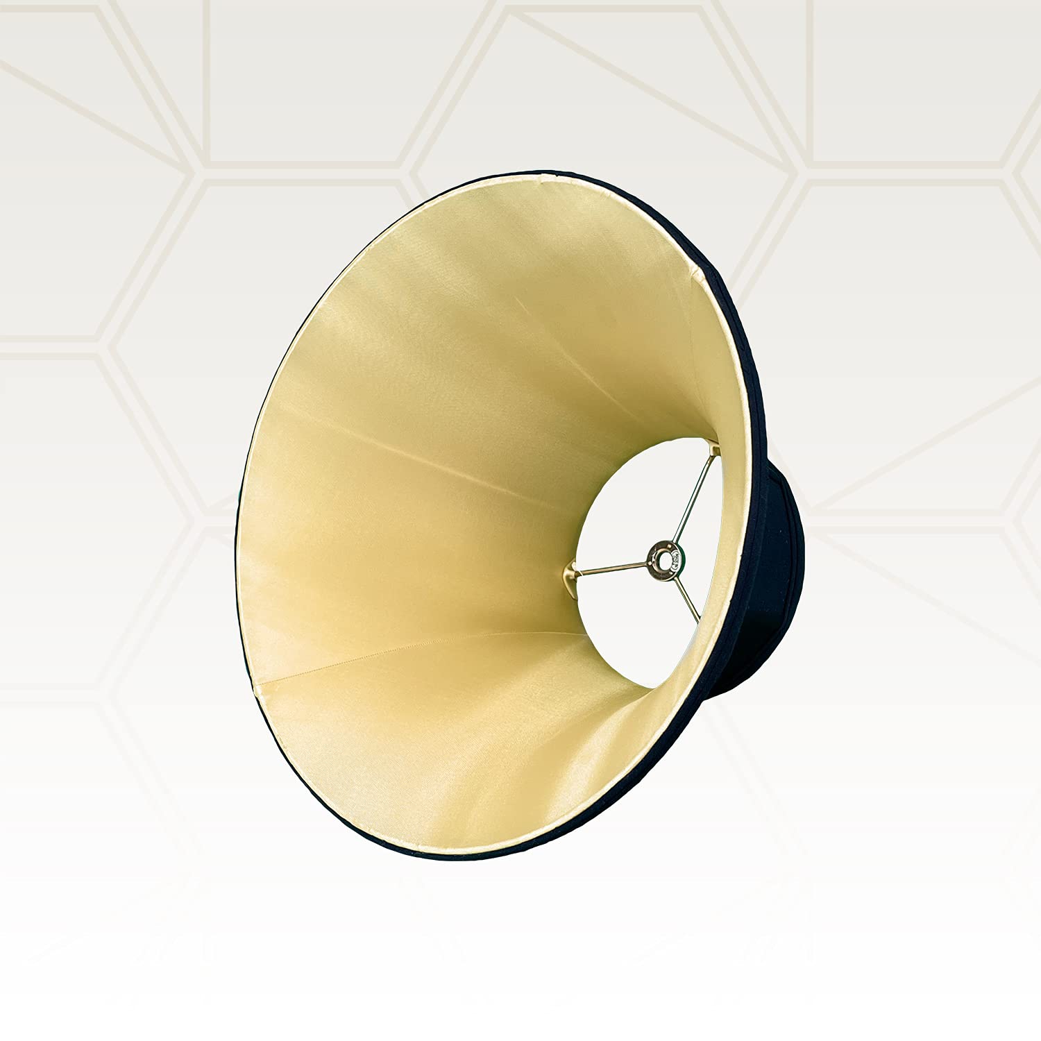 Royal Designs Shallow Bell Basic Lamp Shade, Black/Gold 9 X 18 X 12