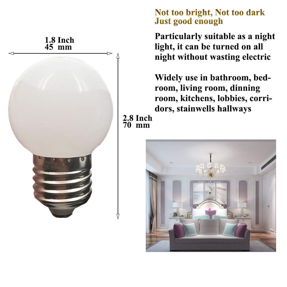 Taysing LED Night Light Bulb G14 1W 10W Equivalent 6 Pack Daylight White 5000K