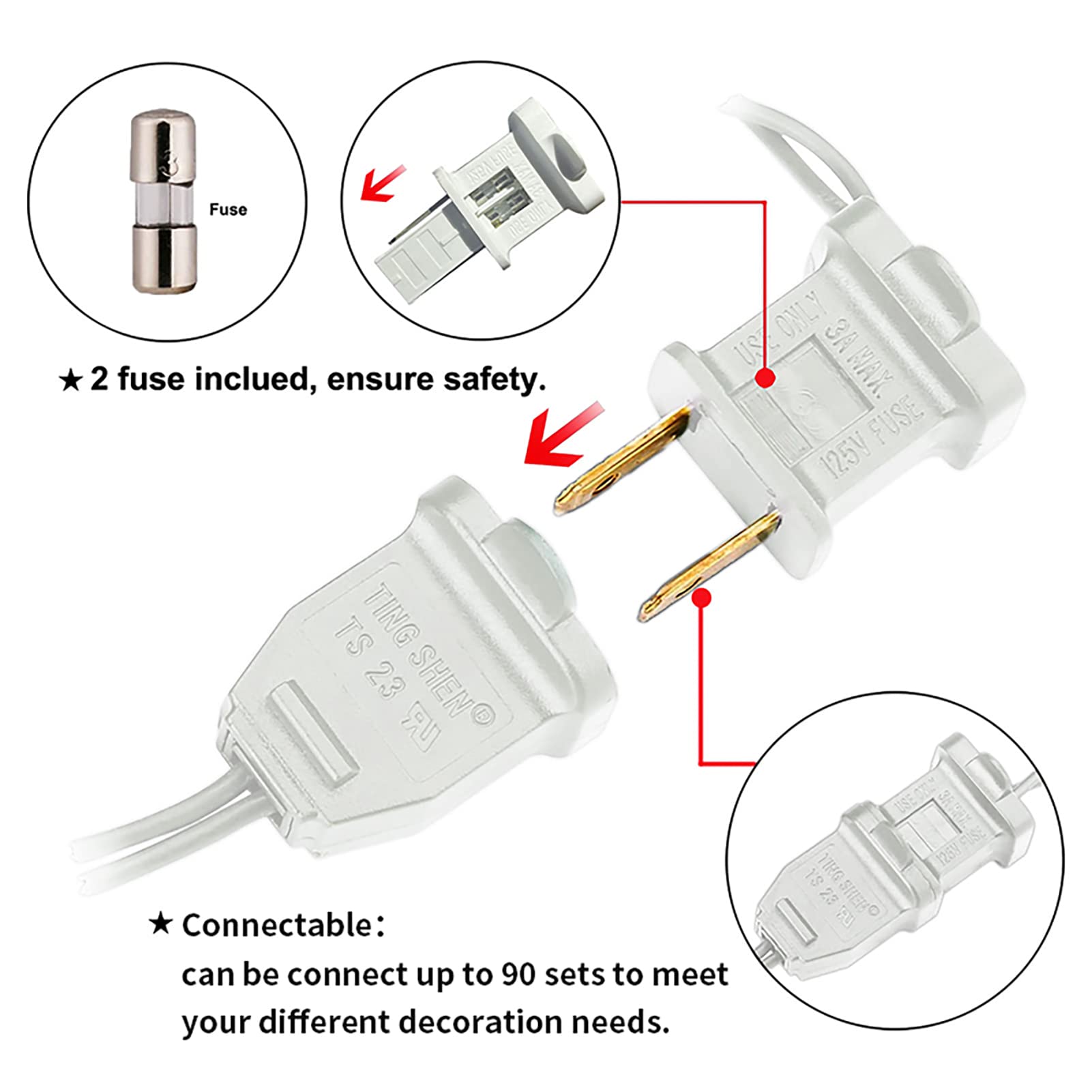 Multi-Sparking 4Th Of July Mini String Lights (11 Feet, 35 Count) - Red White & Blue Led Patriotic String Lights, Christmas Lights White Wire For Independence Day Decorations