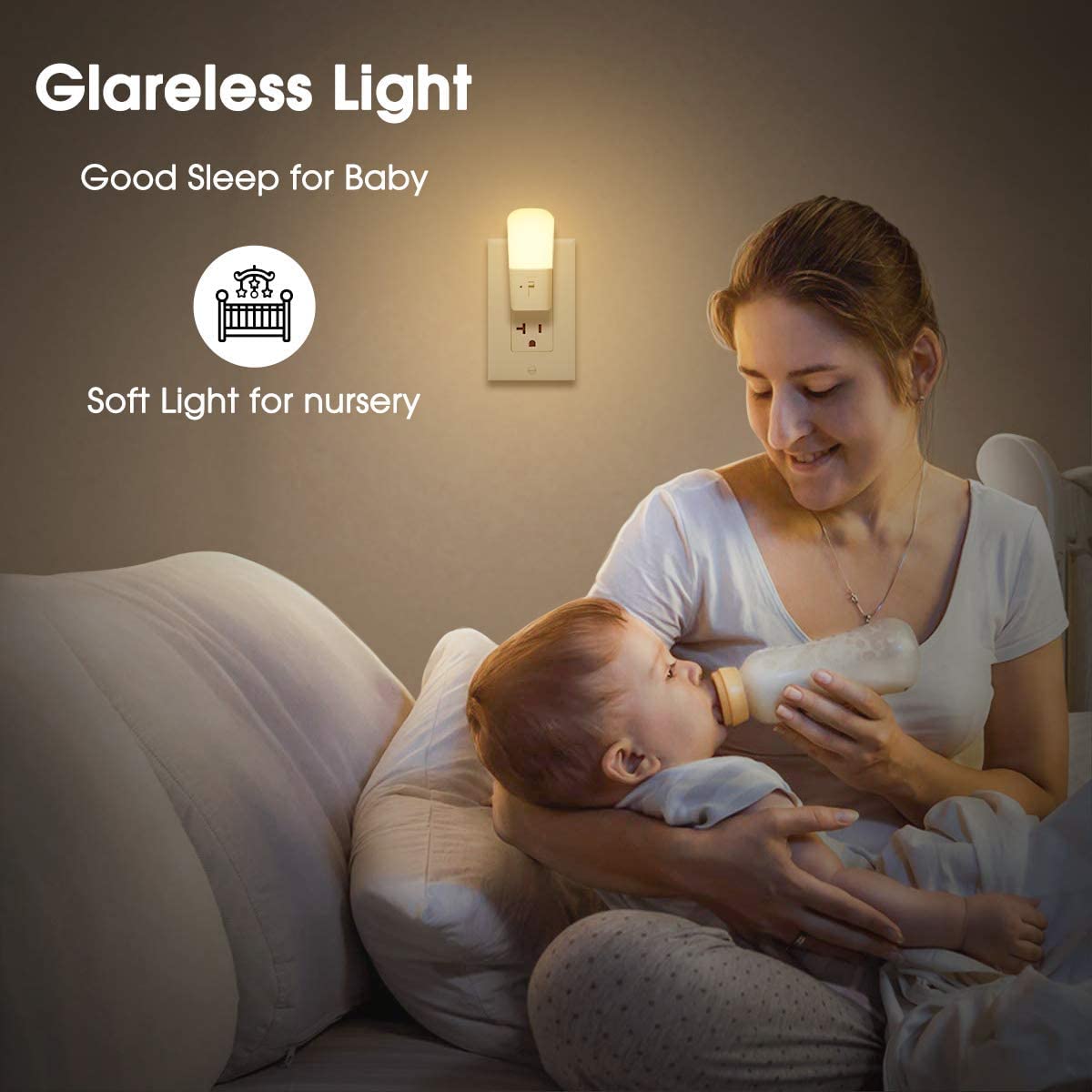 L Lohas Led Dimmable Night Light[2 Pack], Led Night Lights Plug Into Wall With Dusk To Dawn Sensor, Soft White 3000K Brightness