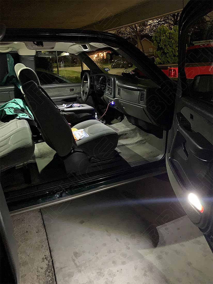 Brishine White Interior Led Lights Kit For Chevrolet Silverado/Gmc Sierra 1999 2000 2001 2002 2003 2004 2005 2006 Super Bright 6000K Interior Led Bulbs Package + License Plate Lights And Install Tool
