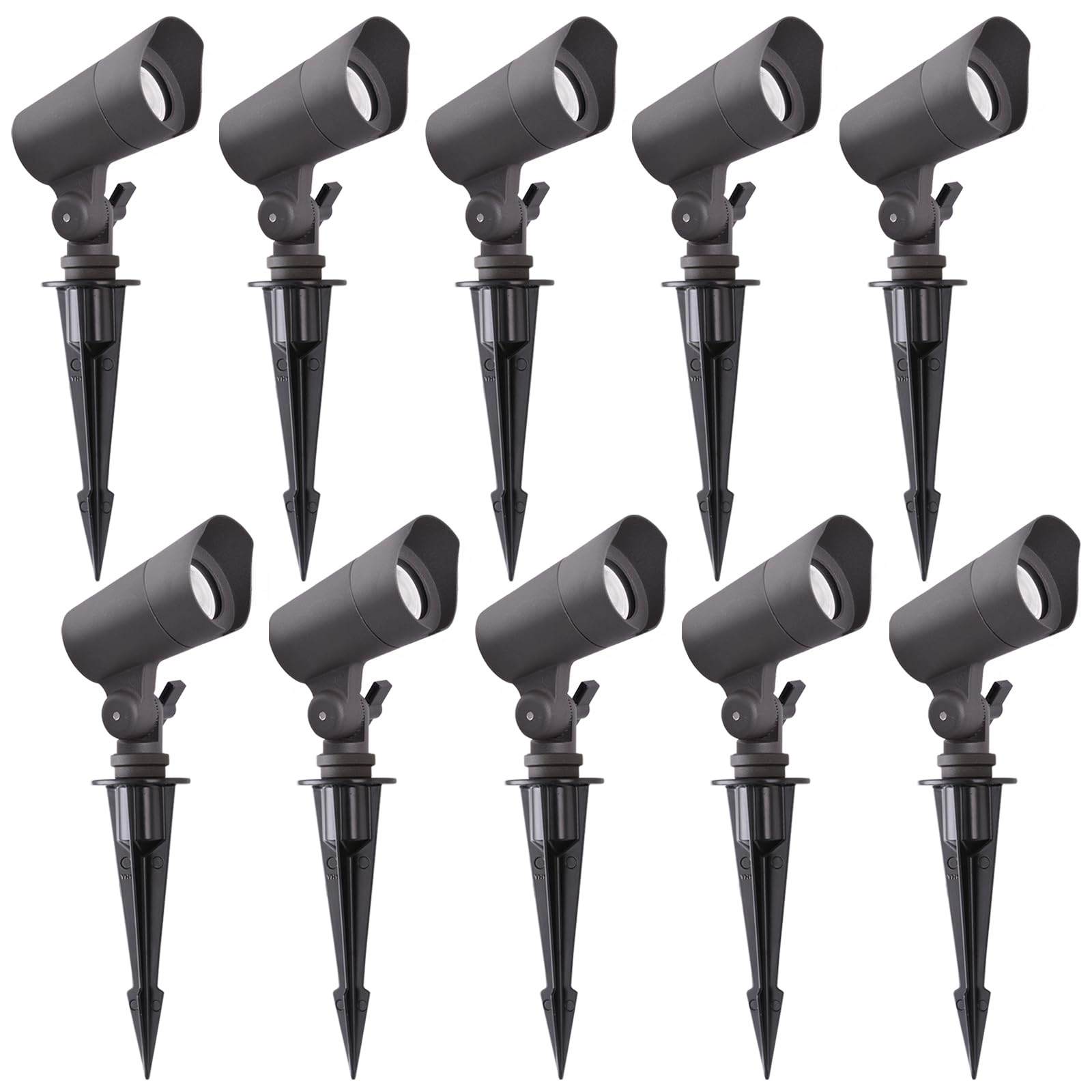 E ENERGETIC LIGHTING LED Landscape Lights, 12V, Warm White 3000K, 4W, 175LM, Aluminum, 10 Pack
