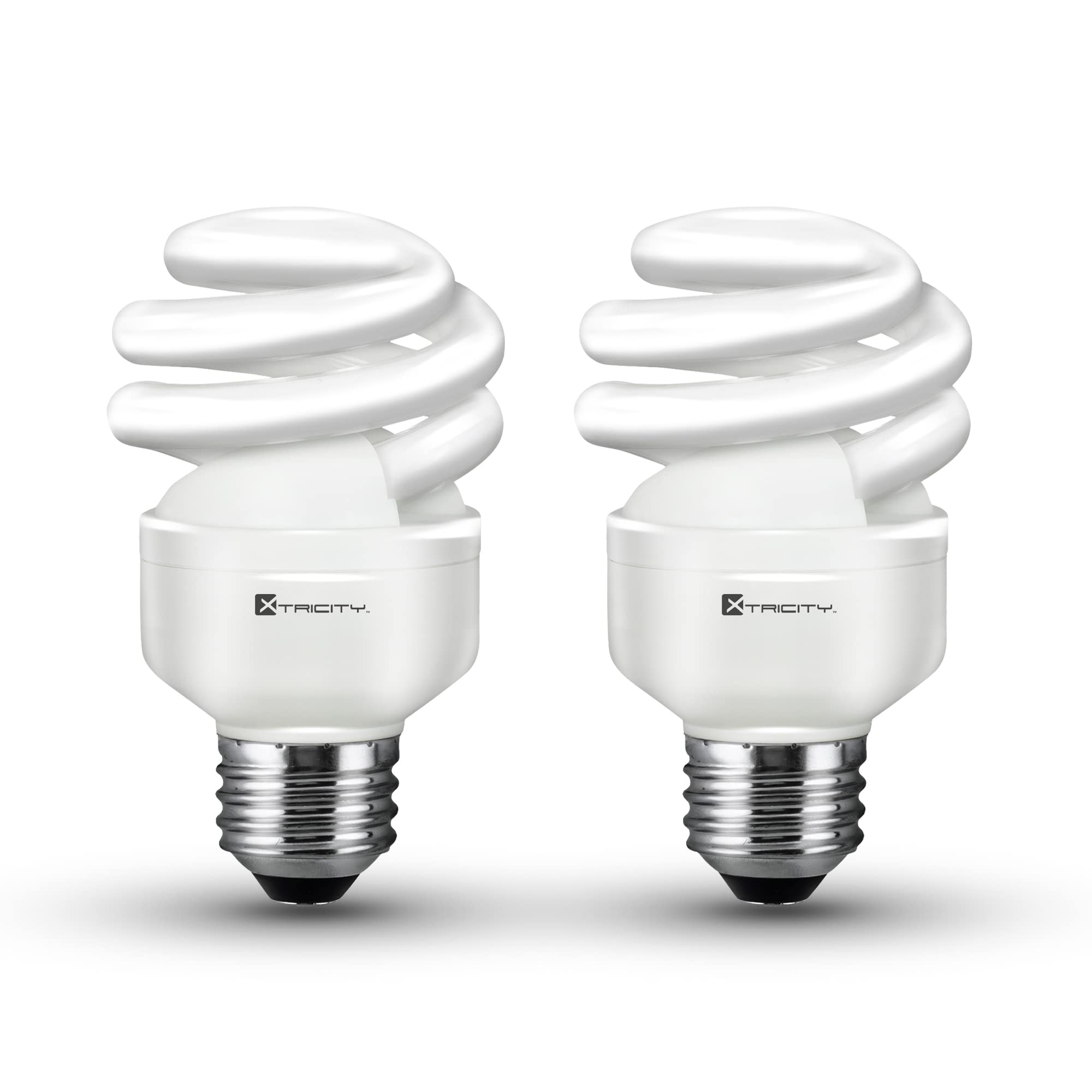 Xtricity Compact Fluorescent Light Bulb T2 Spiral CFL, 5000k Daylight, 9W (40 Watt Equivalent), 540 Lumens, E26 Medium Base, 120V, UL Listed (Pack of 2)