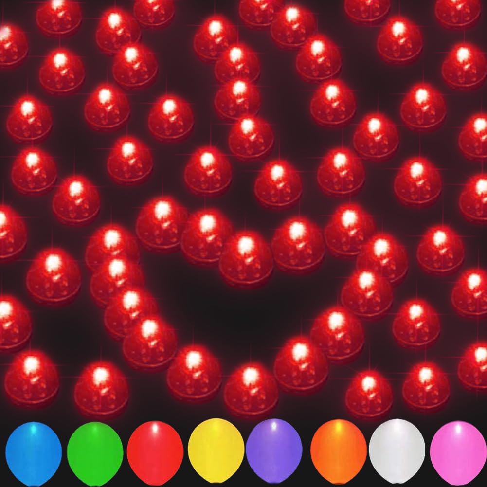 Jjgoo 100Pcs Led Balloon Light, Waterproof Round Balls Light Up For Balloon Paper Lantern Easter Eggs Pumpkin Birthday Party Wed