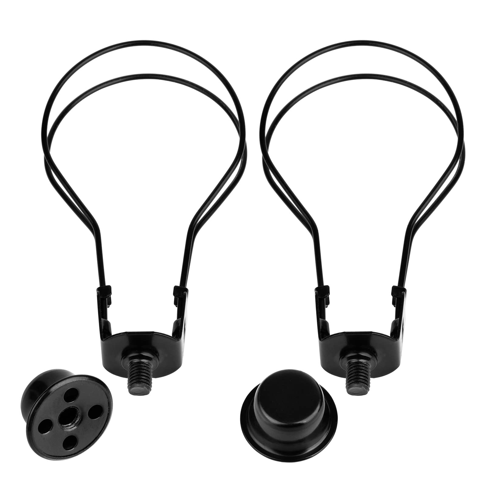 WEAVERBIRD 2 PACK Lamp Shade Clip Adapter Kit, Metal, Black, Model WVD-US-0400