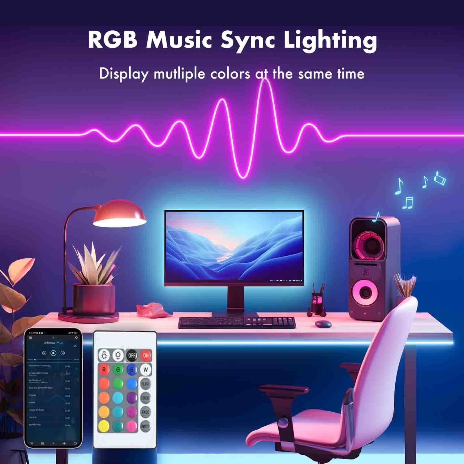 MFWW Neon Rope Lights, 82FT RGB LED Strip, IP67 Waterproof, Music Sync, Flexible, Multicolor, Model TongYan411NHRGB25M