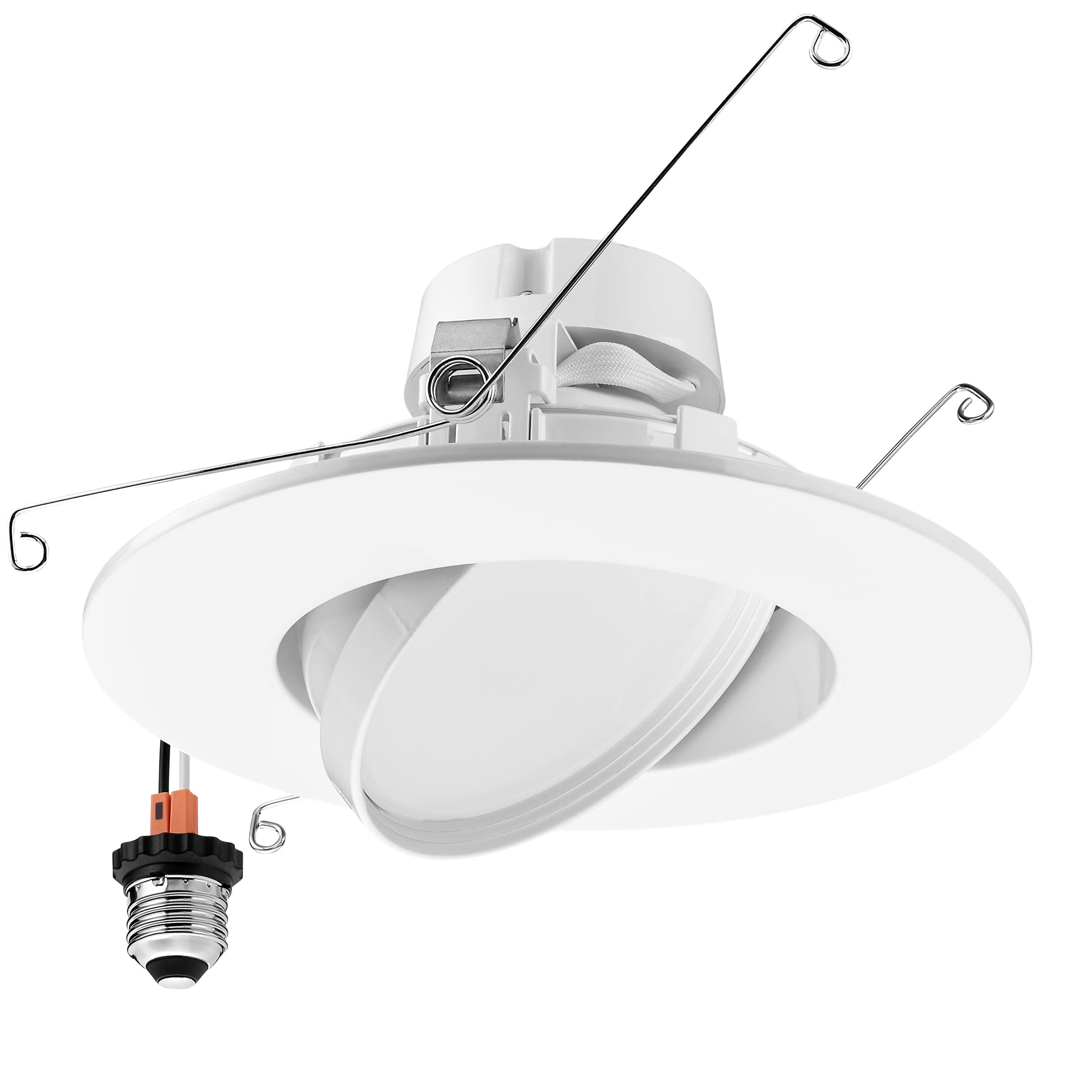 Maxxima 5'' and 6'' Rotatable LED Retrofit Downlight Gimbal - 1200 Lumens, 11 Watts, Dimmable, 5 CCT 2700K/3000K/3500K/4000K/500