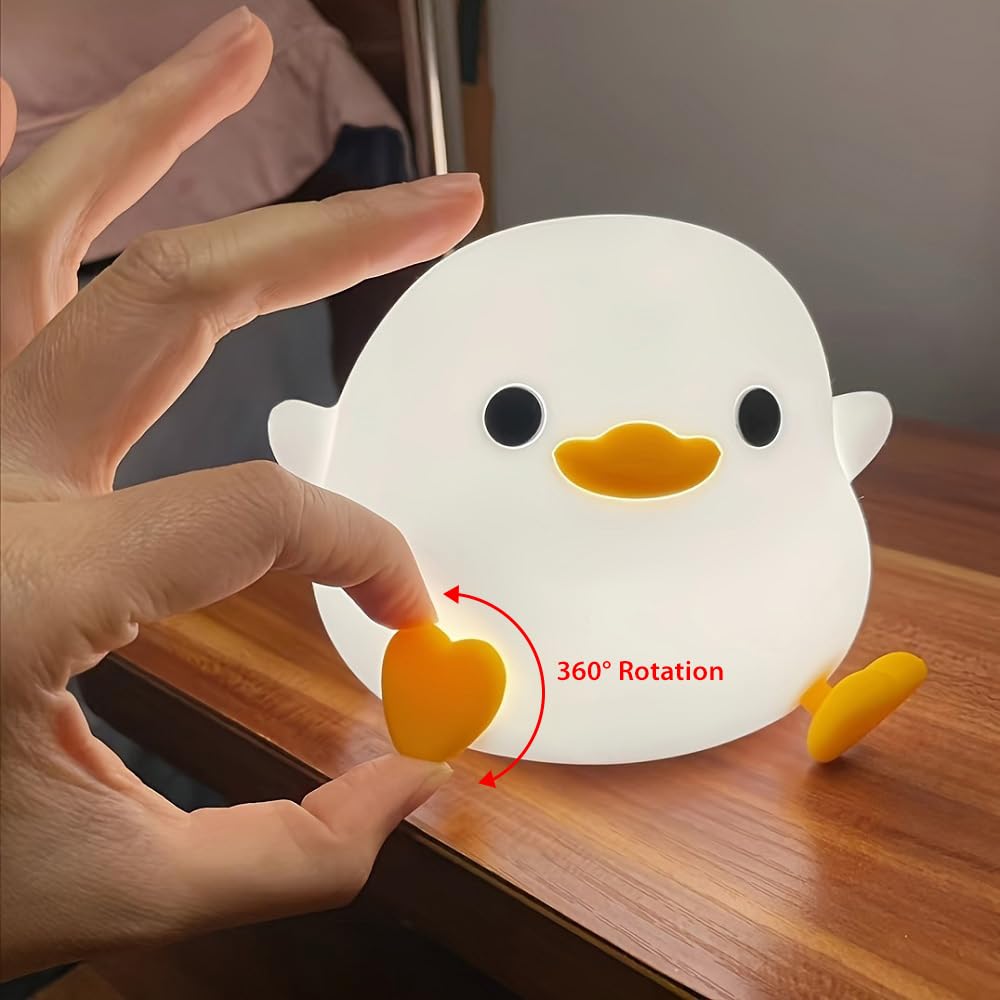 Ifthfour Dodo Duck Night Light  Led Cute Silicone Dimmable Nursery Lamp  Touch Sensor Lamp  Rgb & Warm White Light For Kids  Bedrooms  Dorm Decor  And Gift Ideas(Battery)