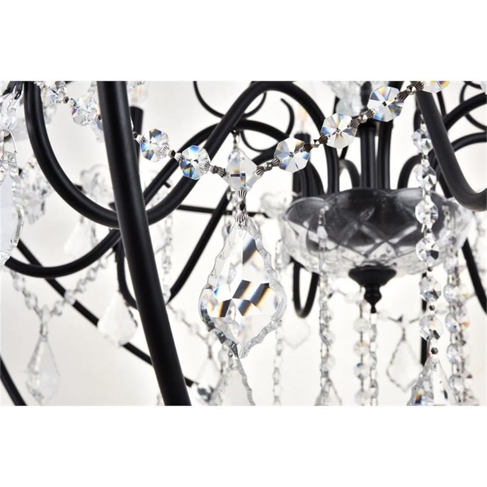 Living District Cordelia 8-Light Transitional Metal Pendant in Black