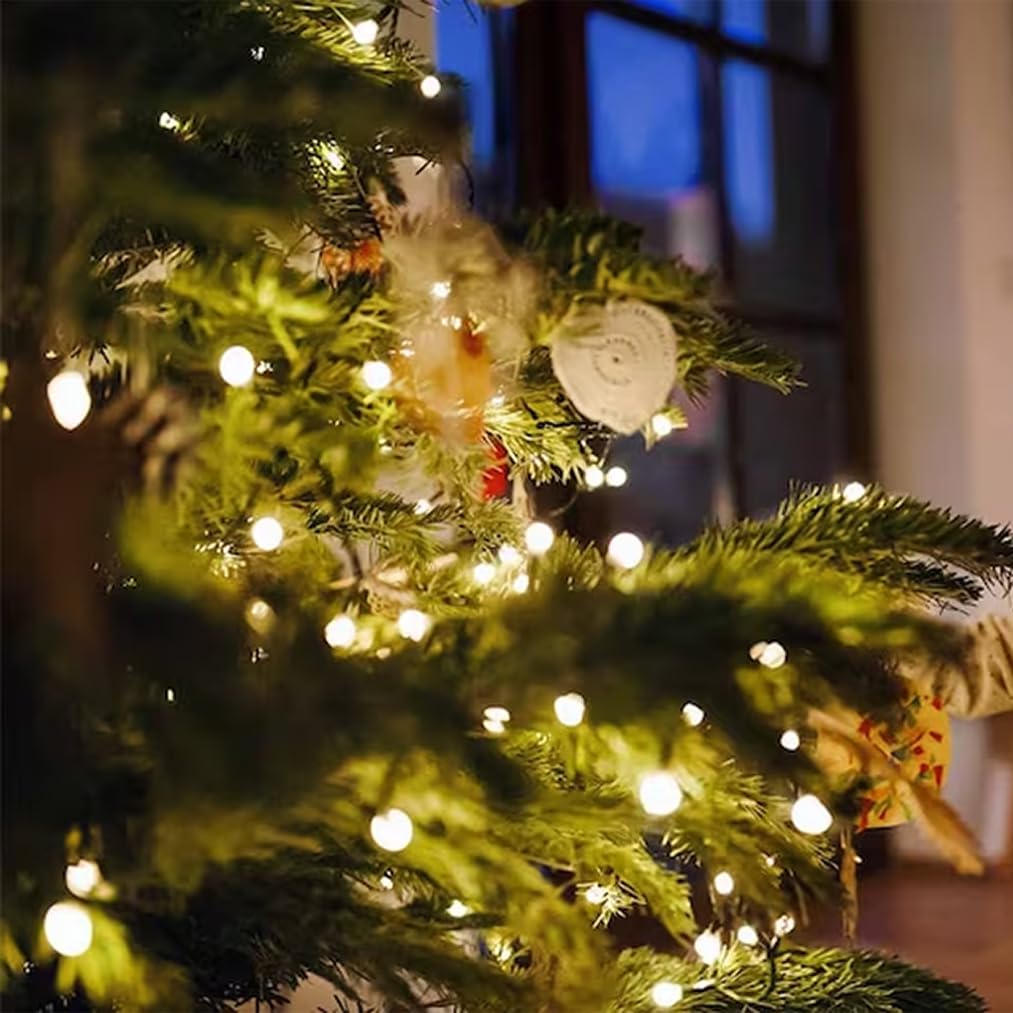 Broulove Led Christmas Lights 100 Count, String Lights For Outdoor & Indoor, Commercial Grade, White Wire, Pure White Light, 6 I