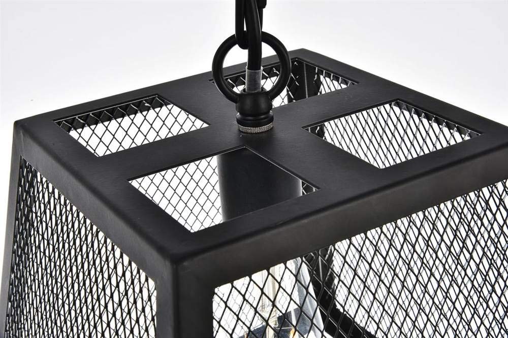 Living District Matte Black Iron Pendant Light, Talon Collection, D9.8 H10.4, 1 Light