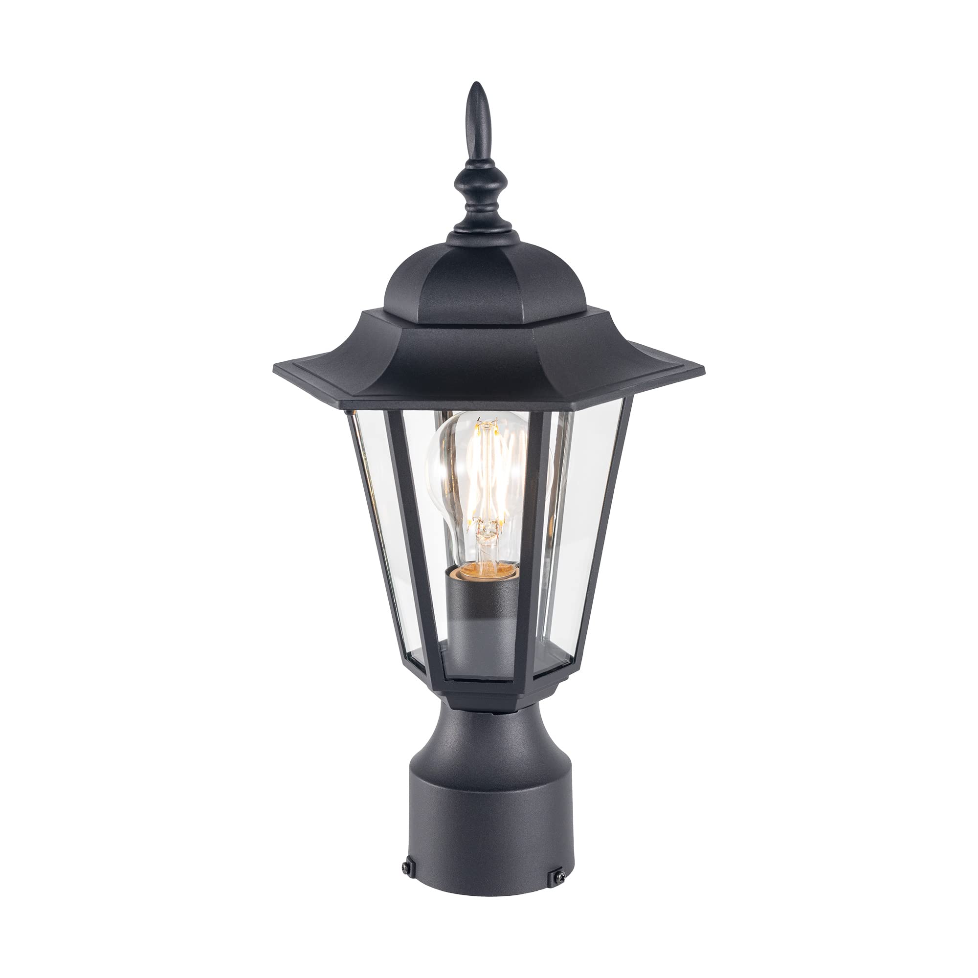 GRUENLICH Outdoor Post Lighting Fixture, Aluminum, E26 Medium Base, Max 60W, Black Finish, 1 Pack, Model GR-PL001