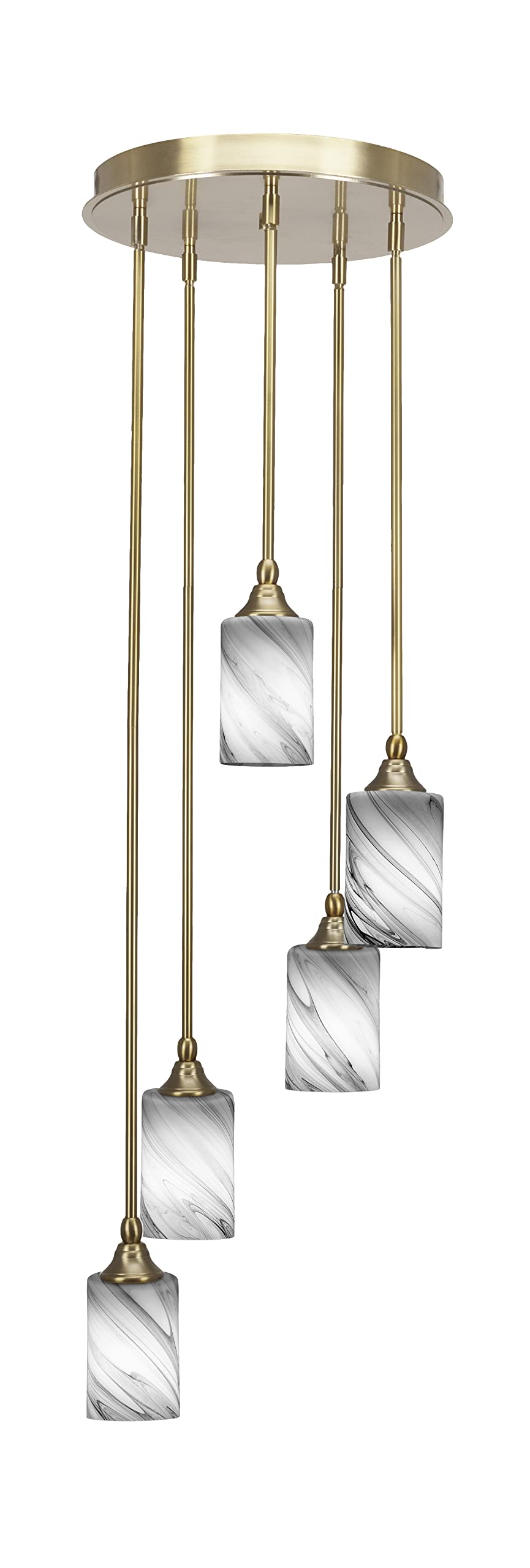 Empire 5 Light Cluster Pendalier in New Age Brass Finish (2145-NAB-3009)