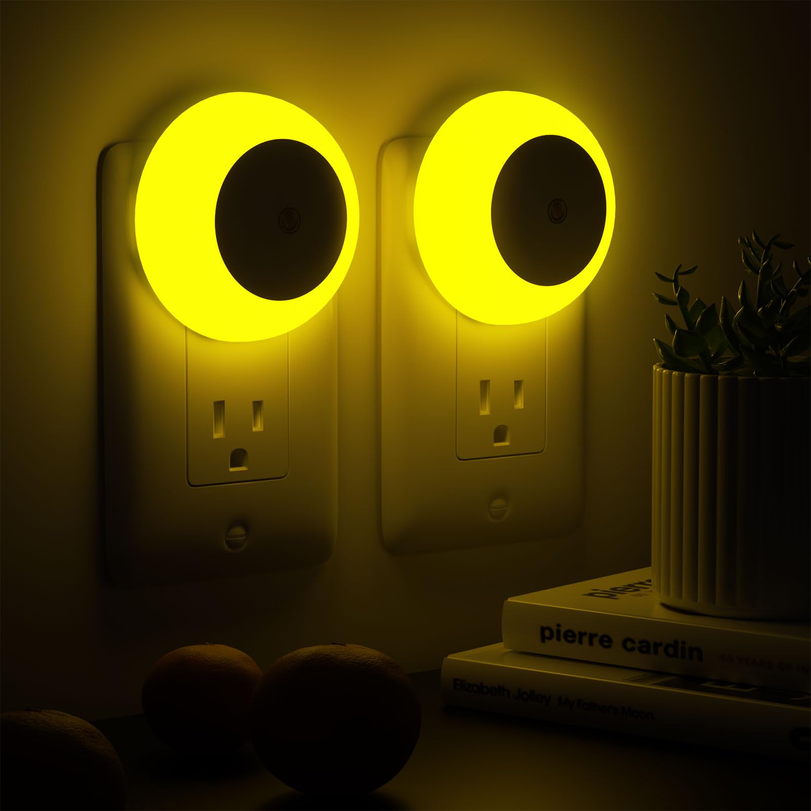 fesnne Night Light, Night Lights Plug into Wall, Dusk to Dawn Sensor, Amber Led Night Light 0.5W, 2 Pack Nightlight for Adults, Bedroom, Bathroom, Hallway, Kitchen