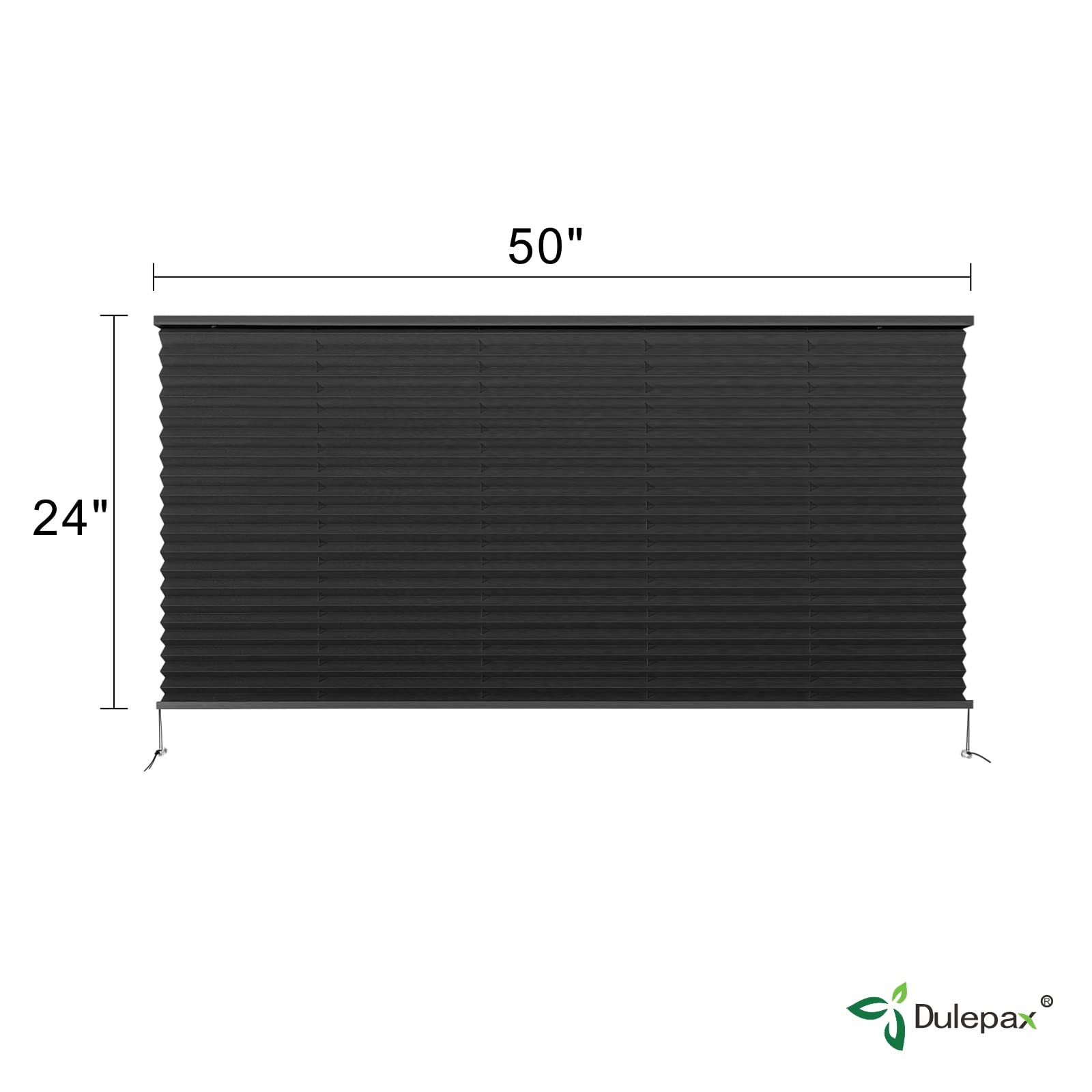 Dulepax Rv Blinds - Pleated Shades, 50'' W X 24'' L Black Rv Window Shades For Camper, Travel Trailers, Motorhome'S Window