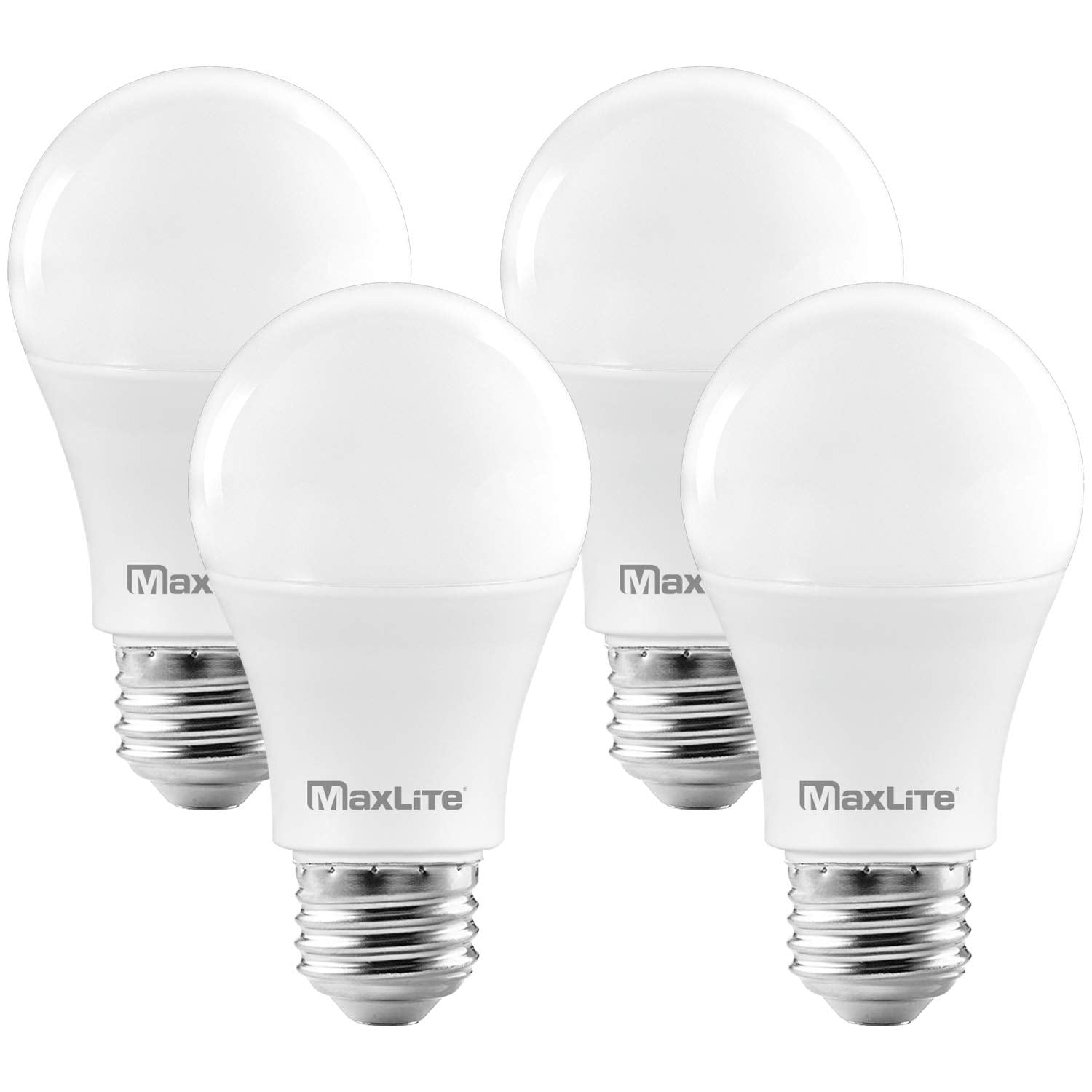MaxLite A19 LED Bulb, Enclosed Fixture Rated, 75W Equivalent, 1100 Lumens, Dimmable, E26 Medium Base, 2700K Soft White, 4-Count(