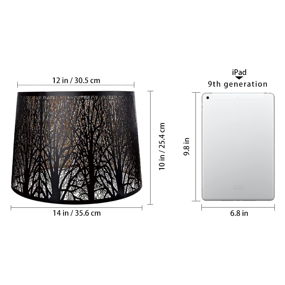 Metal Etching Process Large Lamp Shades, Alucset Drum Big Lampshades For Table Lamp And Floor Light, Sky Stars Design, 12X14X10