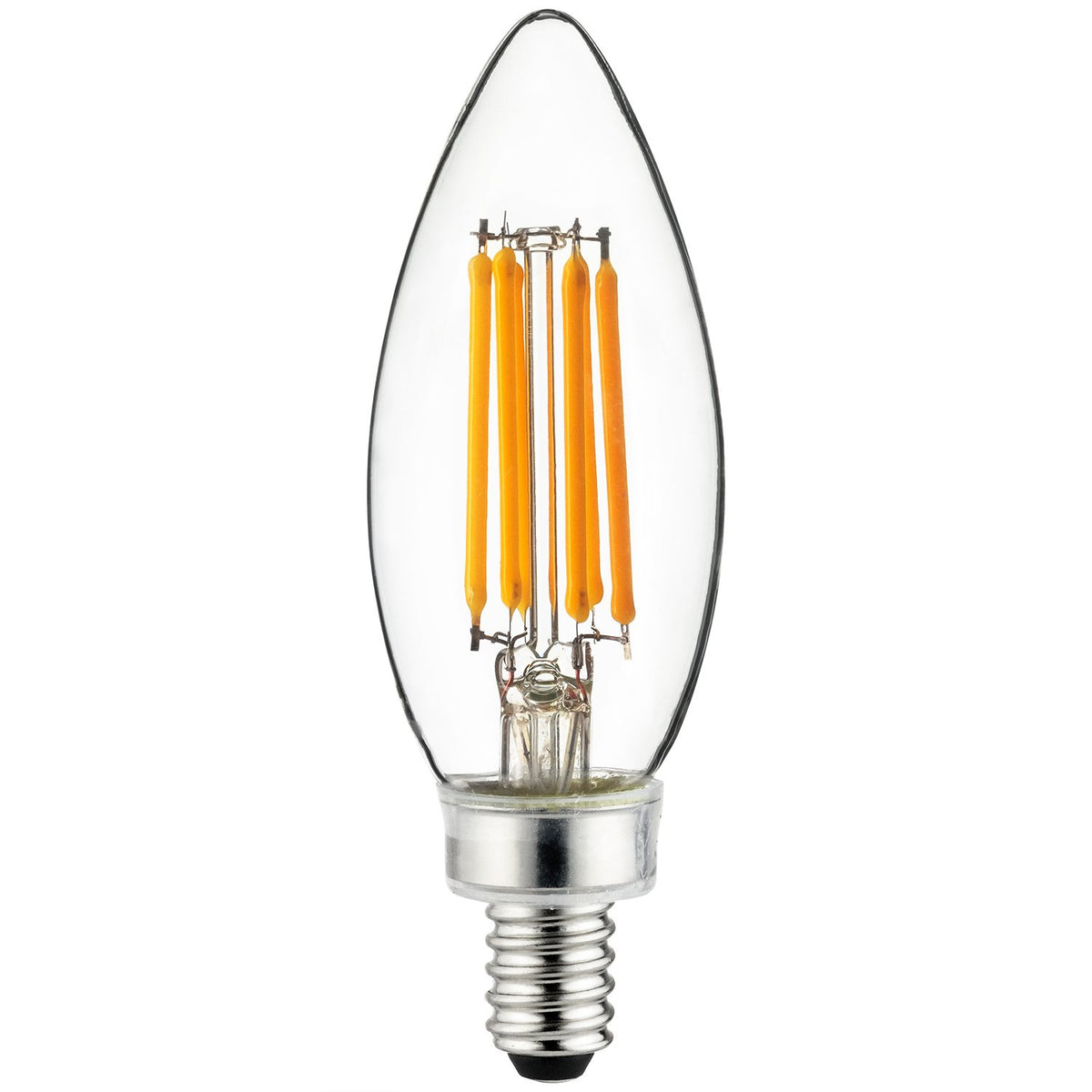 Sunlite 81102 Led Filament B11 Torpedo Tip Chandelier Light Bulb 5 Watts (60 W Equivalent), 600 Lumens, Candelabra E12 Base, Dim