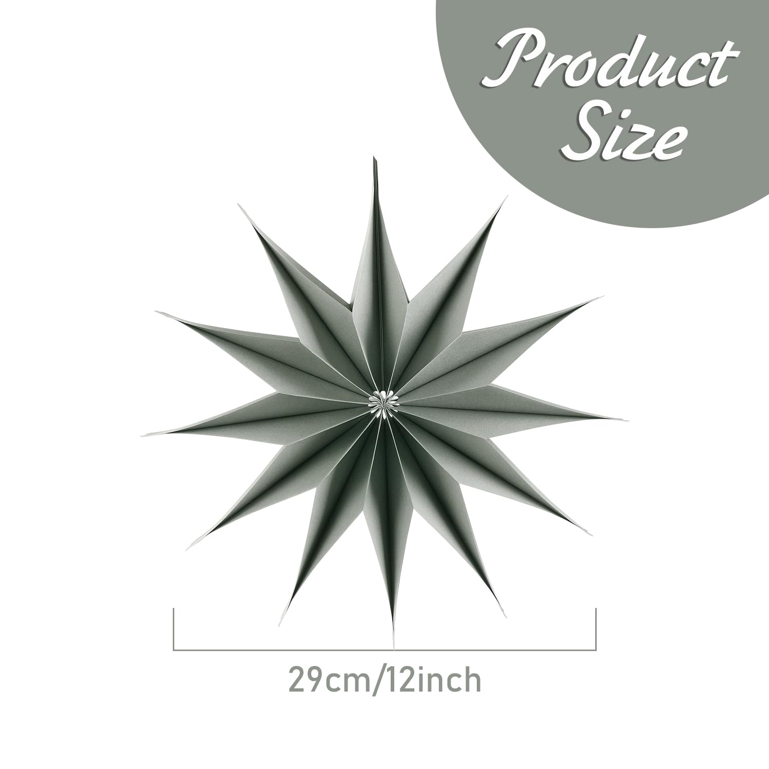 Sunbeauty 3 Pcs 12-Pointed Paper Star Brown Grey White Lanterns 12 Inch Christmas Hanging Lamp Shade Wedding Birthday Christmas