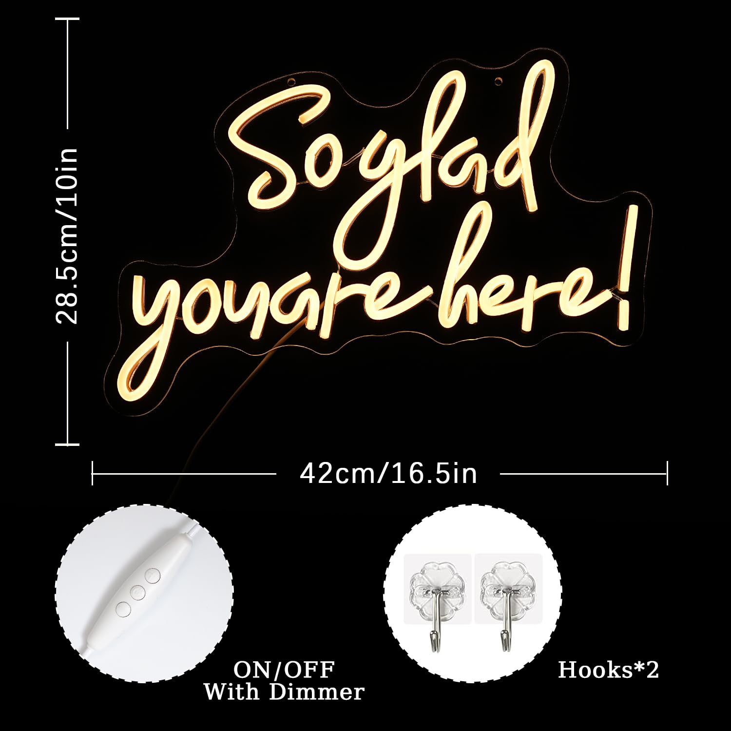 Xixkilly Neon Sign Dimmable Wedding Welcome Light, Warm White, 16.7 x 10 inches, Acrylic Wall Decor for Birthday and Wedding
