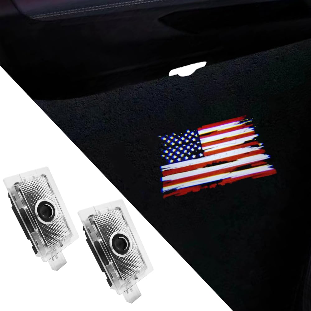 uuakarin Car Door Logo Lights Projector Lamps for Charger 2010-present, US Flag, ABS Material, 2 PCS