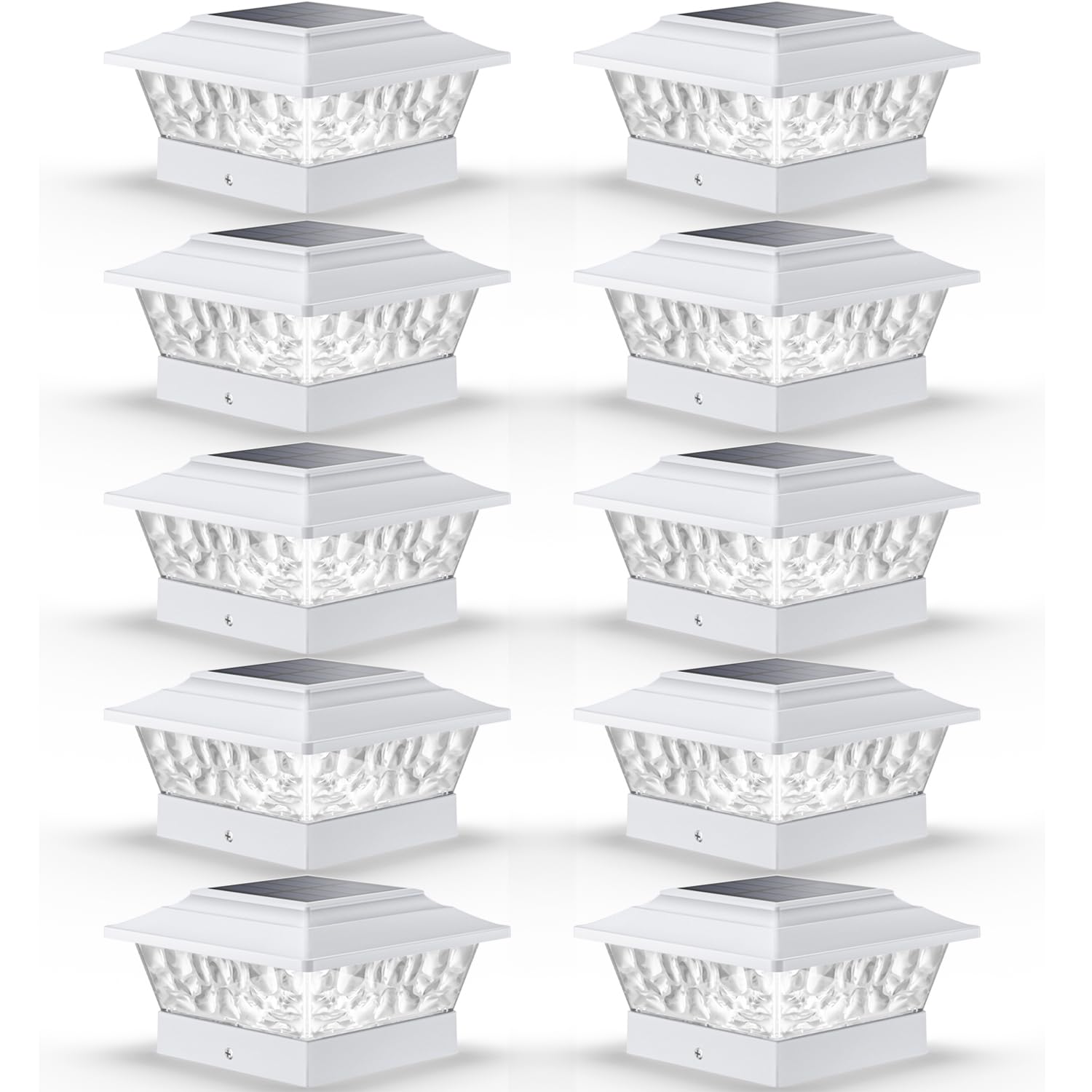 SIEDiNLAR Solar Post Lights Outdoor 12 LEDs 4 Modes Post Cap Light for 4x4 5x5 6x6 Vinyl Wooden Fence Deck Posts Patio Garden De