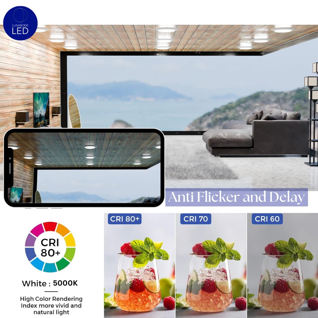 Lunabode Led 7.5'' Led Ceiling Light Flush Mount, Dimmable Led Light, Light Fixture, Closet Light, 16.5W (120W Equivalent), 120V