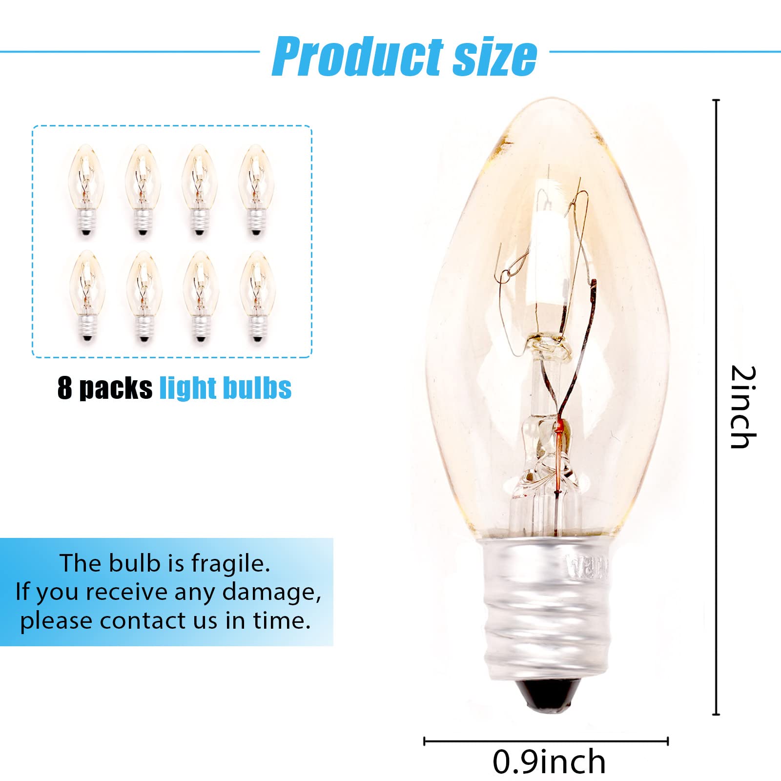 Ohlgt 2 Pack Salt Lamp Cord Replacement With 2 Pack Wooden Tray And 8 Pack E12 Halogen Salt Lamp Bulbs