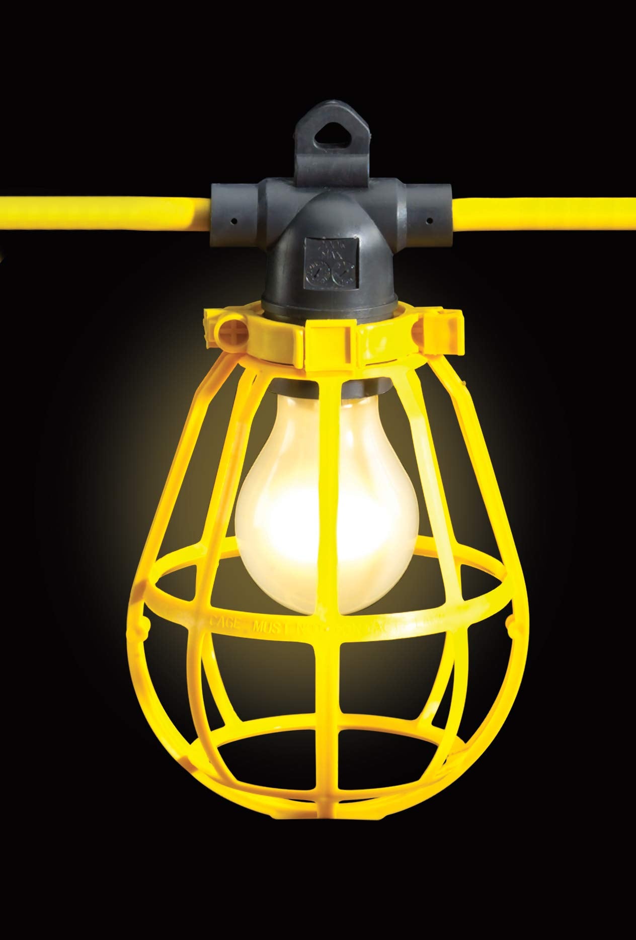 Prime Wire & Cable Temporary Light String, 50-Feet, 5-Bulb, 12/3 SJTW, Yellow, Model LSUG2830