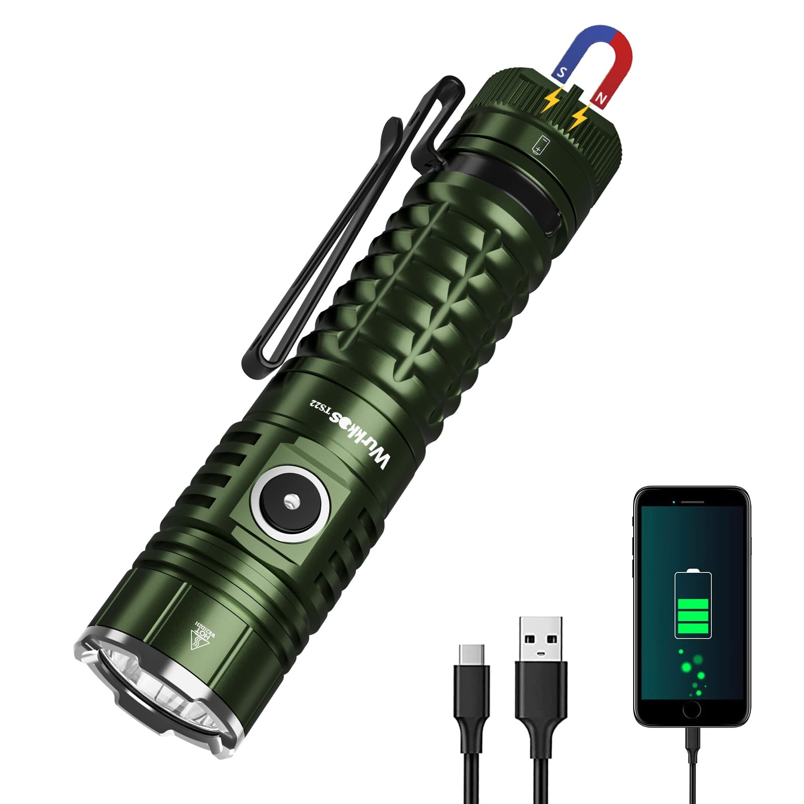 Wurkkos Ts22 Led Flashlight 4500 Lumen Rechargeable Usb C Ip68 For Hiking & Emergencies