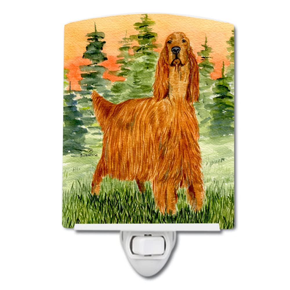 Caroline'S Treasures Ss8625Cnl Irish Setter Ceramic Night Light Compact, Ul-Certified, Ideal For Bedroom, Bathroom, Nursery, Hallway, Kitchen, 6X4X3, Multicolor