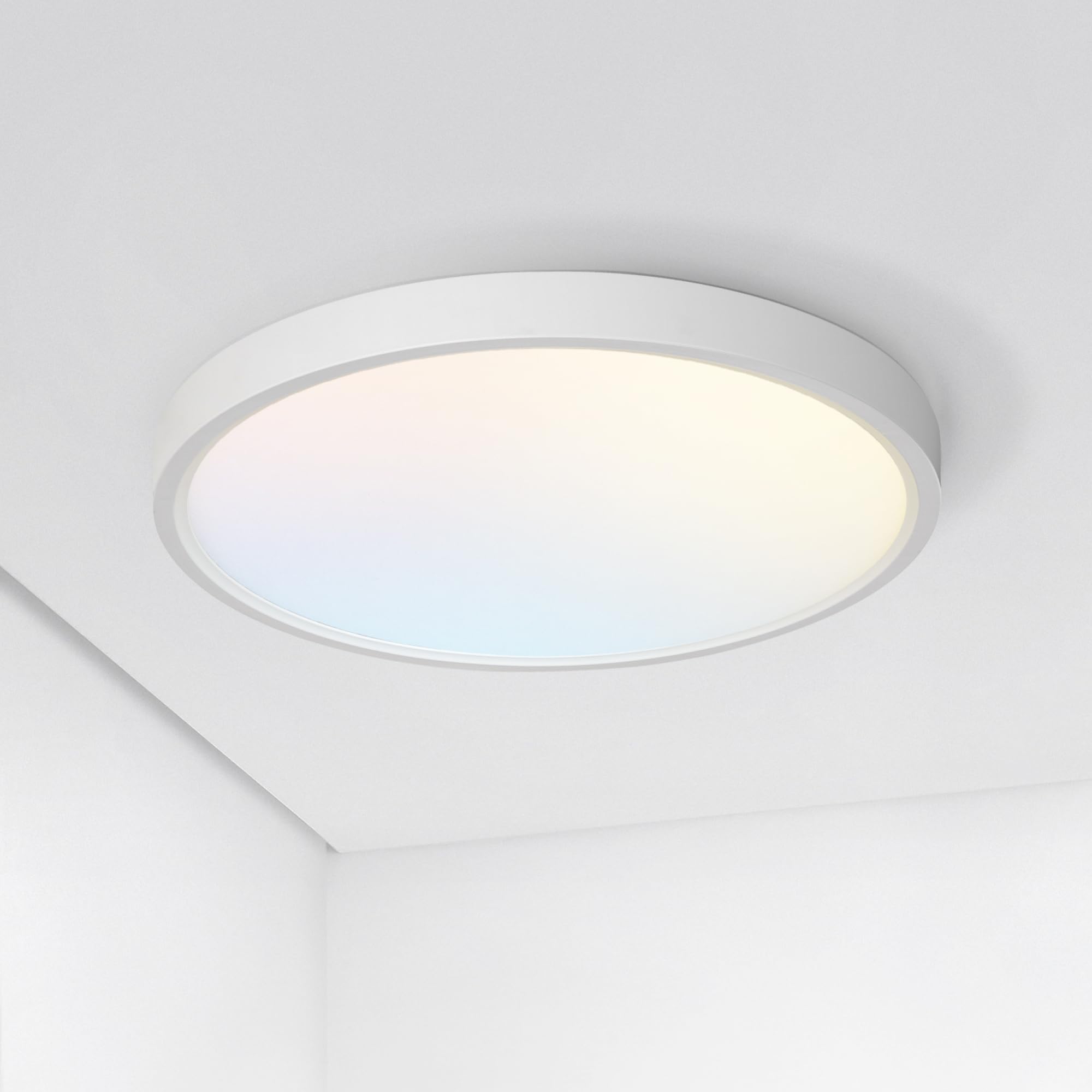 ASD LED Ceiling Light Fixture 12in Round 24W 2000LM Dimmable White Model A-MPR-MV-12D24WH