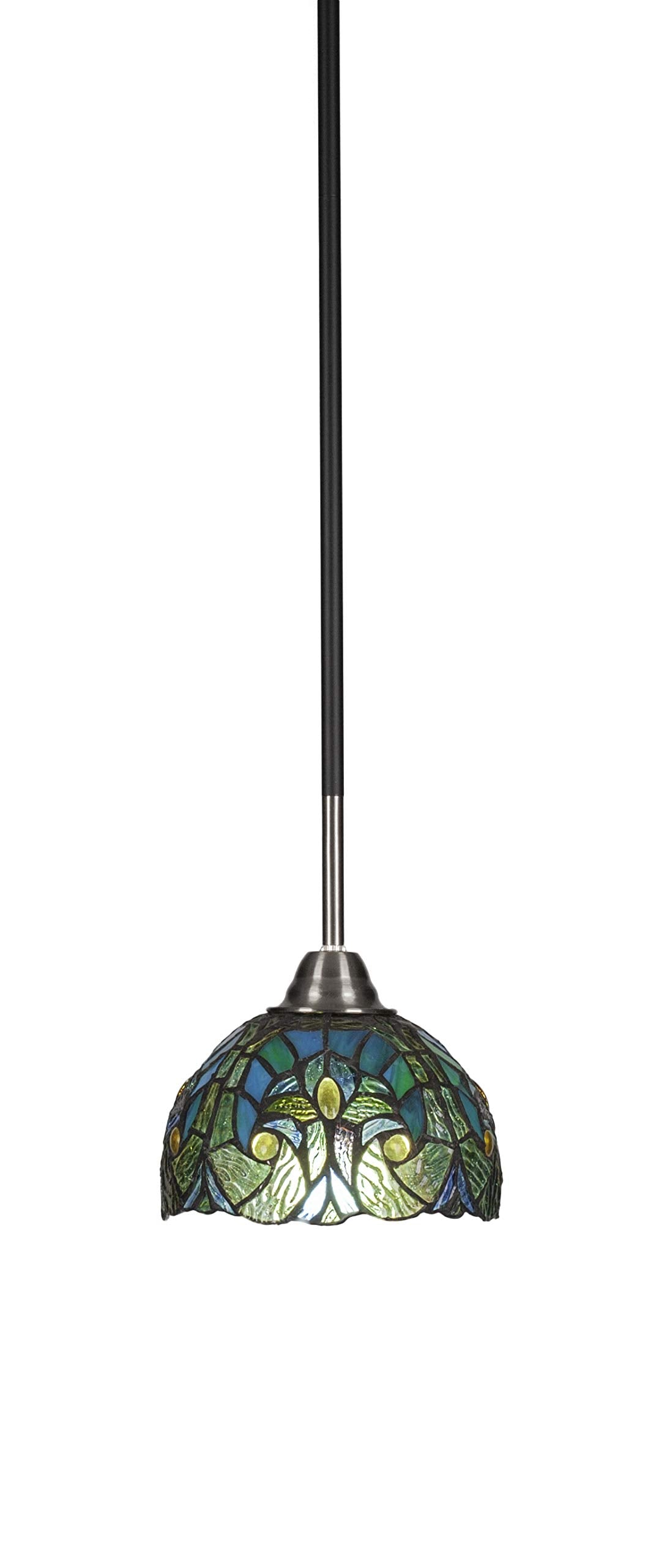 Toltec Lighting Paramount 1 Light Mini Pendant In Matte Black & Brushed Nickel (3401-Mbbn-9925)