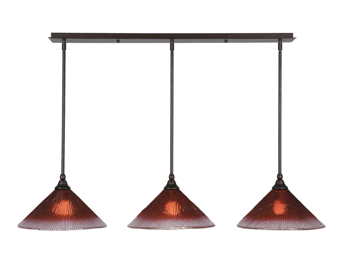 Toltec Lighting 3 Light Linear Pendalier In Bronze (36-Brz-706)