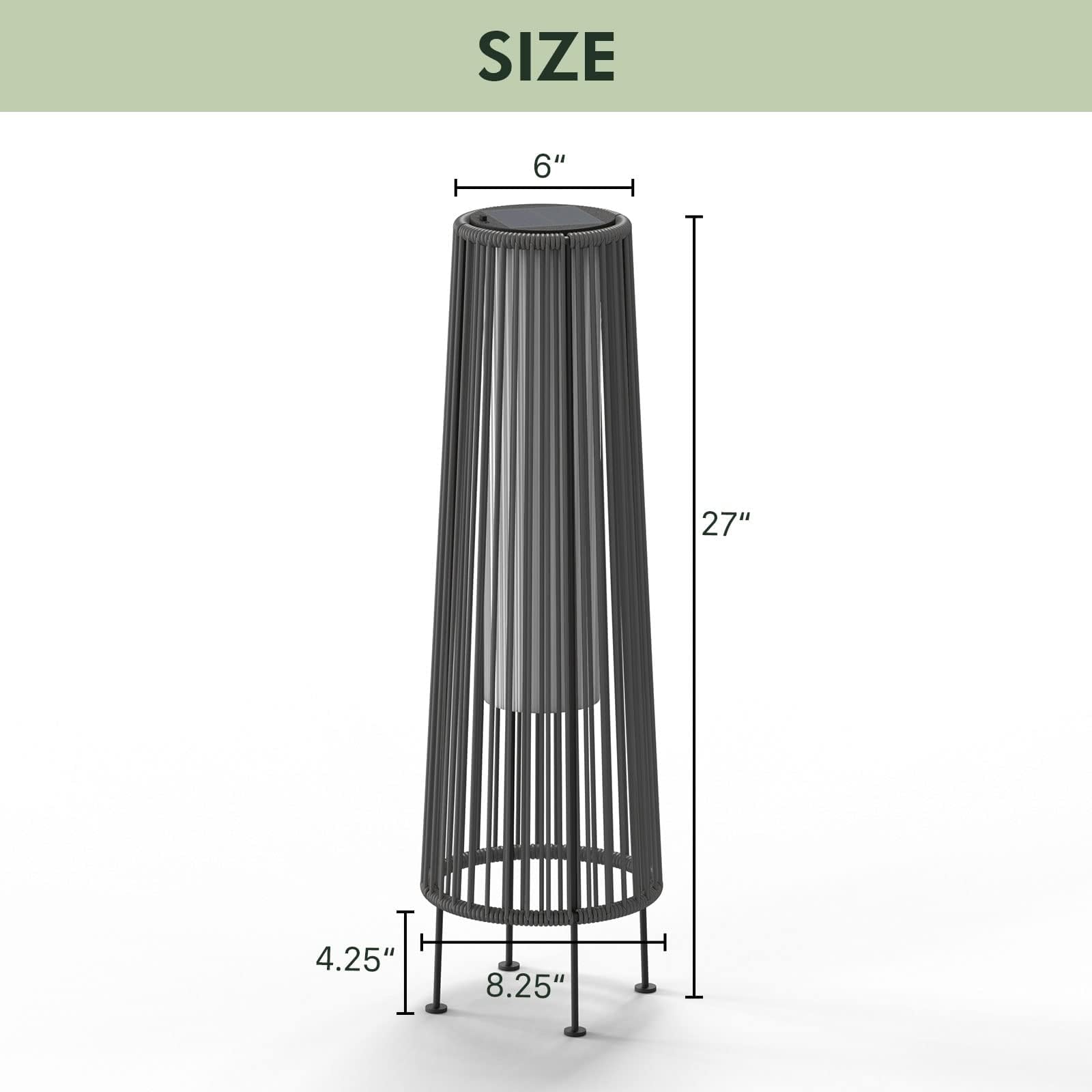 Grand Patio 2-Pack Outdoor Floor Solar Light, Wicker Solar Patio Lamp Waterproof Outside Deck Lamp For Porch, Yard, Garden, Lawn