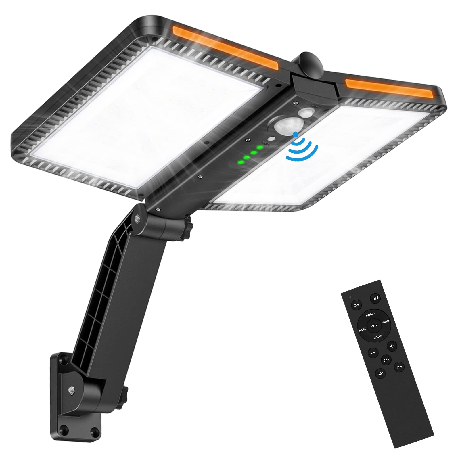 Auzev 218Led Solar Flood Lights With Motion Sensor, 5 Modes, Waterproof For Outdoor Security