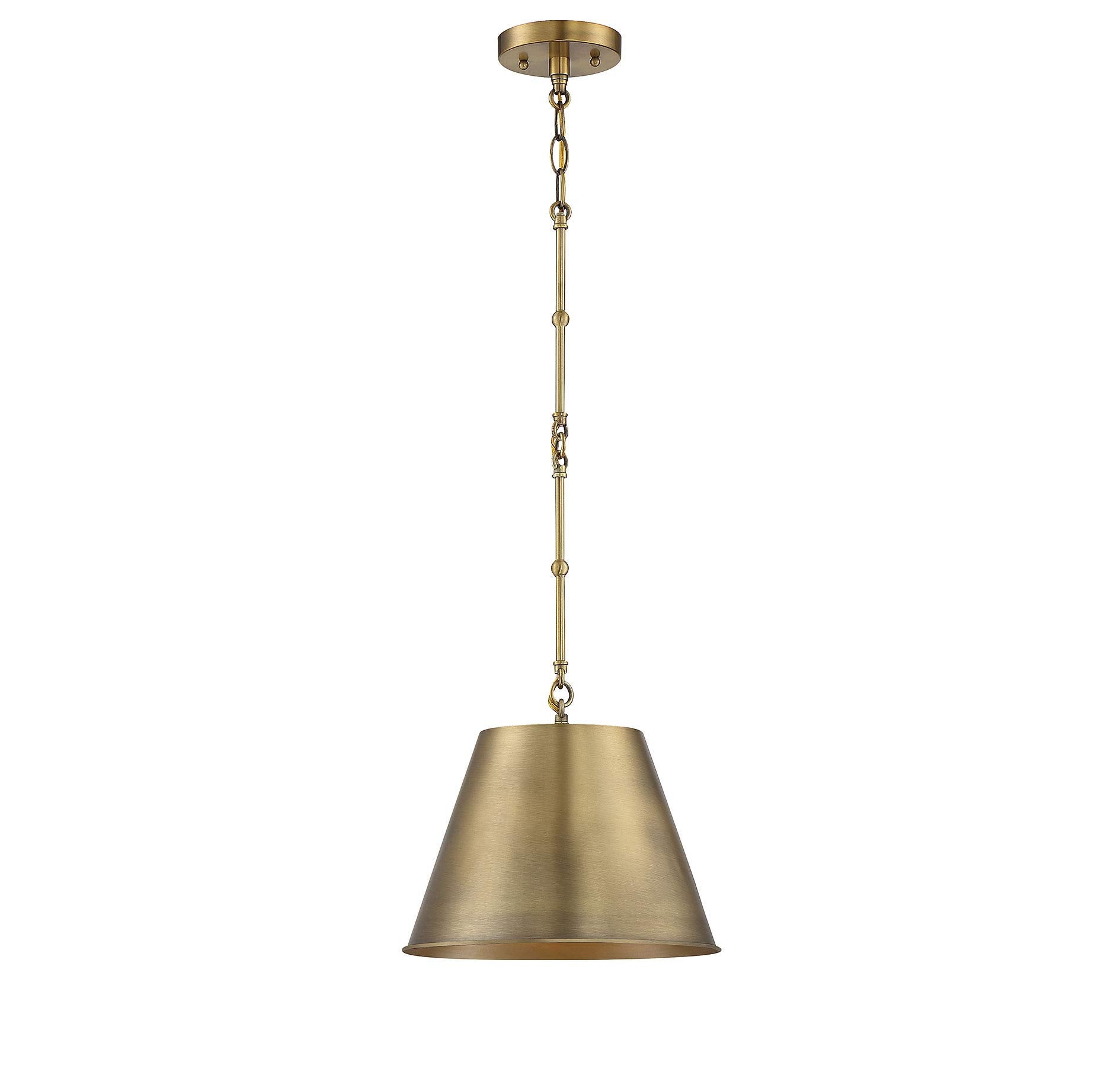 Savoy House 7-132-1-322 Alden Traditional Metal Cone Pendant, 1-Light 60 Watt, 9 H x 12 W, Warm Brass