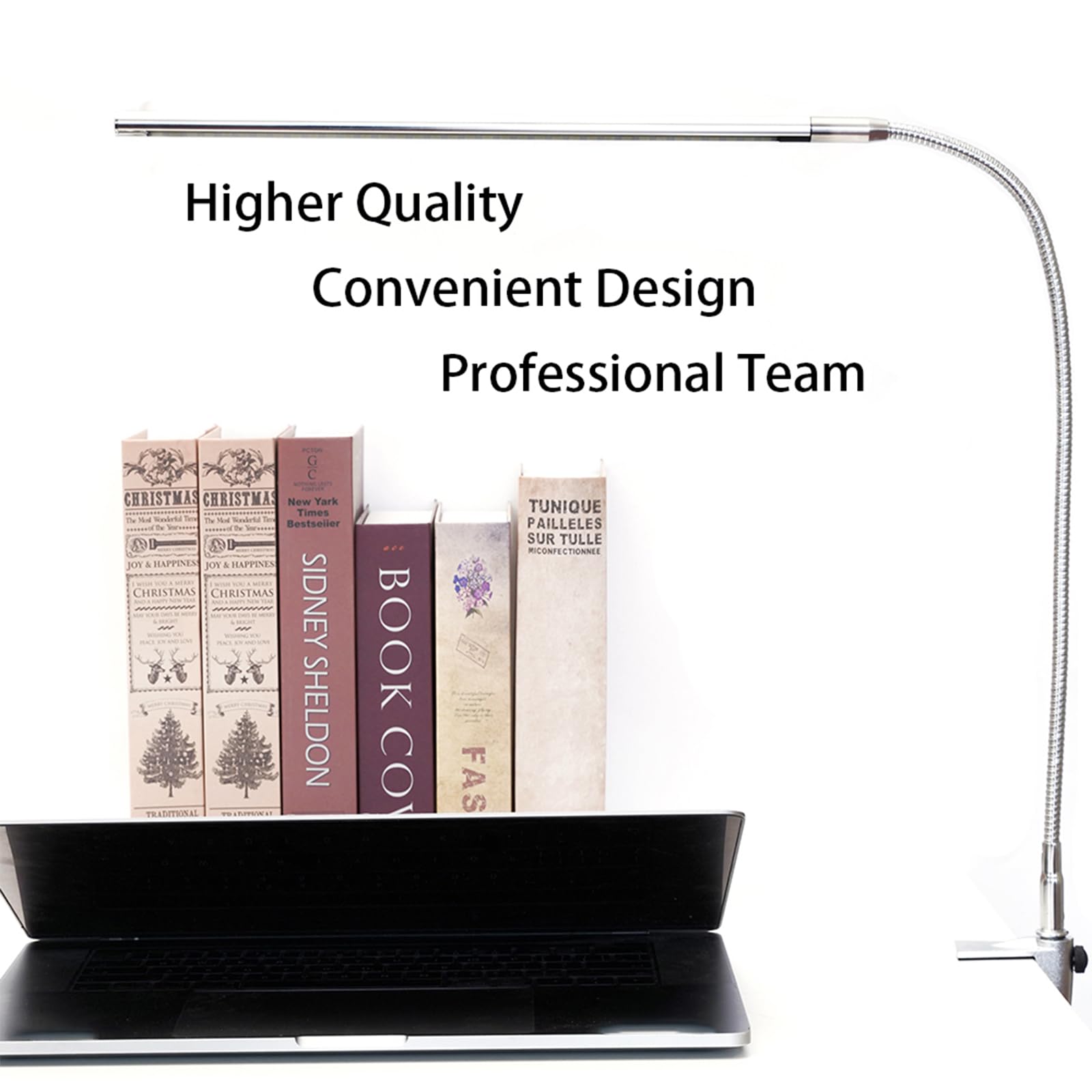 Brokimis Nail Desk Lamp With Clamp, New Upgrade 8-10W Dimmable Led 360? Flexible Gooseneck Nail Tech Table Desk Light For Manicu