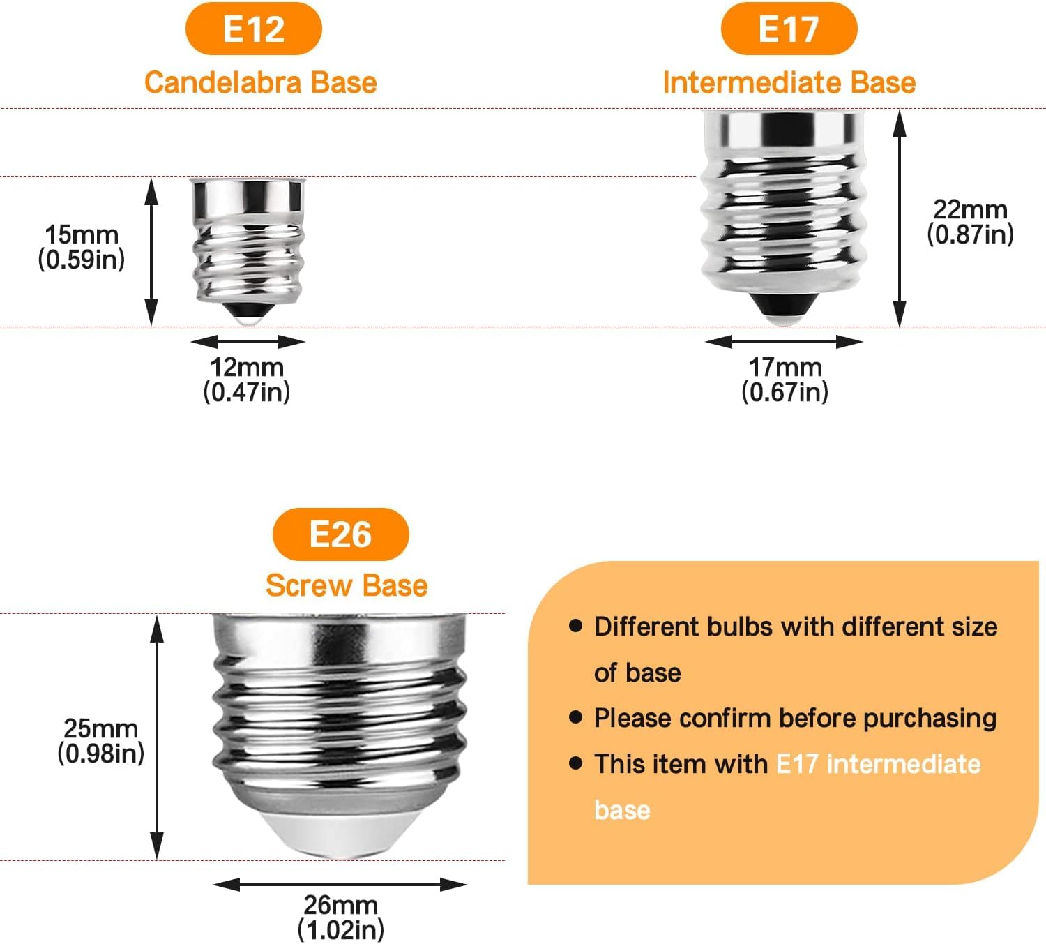 Sphoon Dimmable E12 LED Night Light Bulbs 4W 40W Equivalent, 2200K Warm White, Copper, 2 Pack