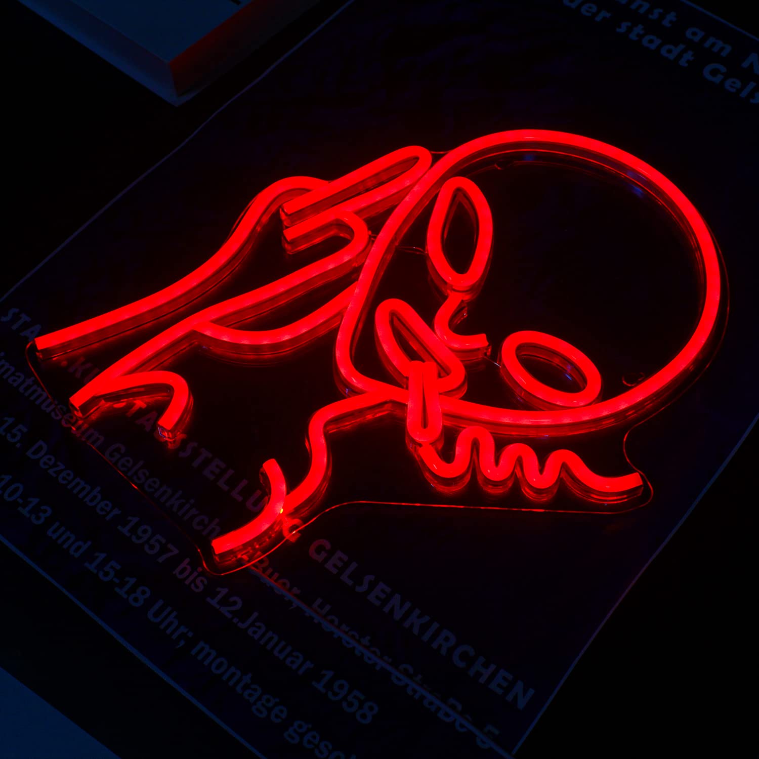 LUCUNSTAR Red Alien Neon Sign for Wall Decor, 16.1inL x 11.8inW, Ideal for Man Cave, Game Room, Pub, Bar, Hip Hop Party, LED